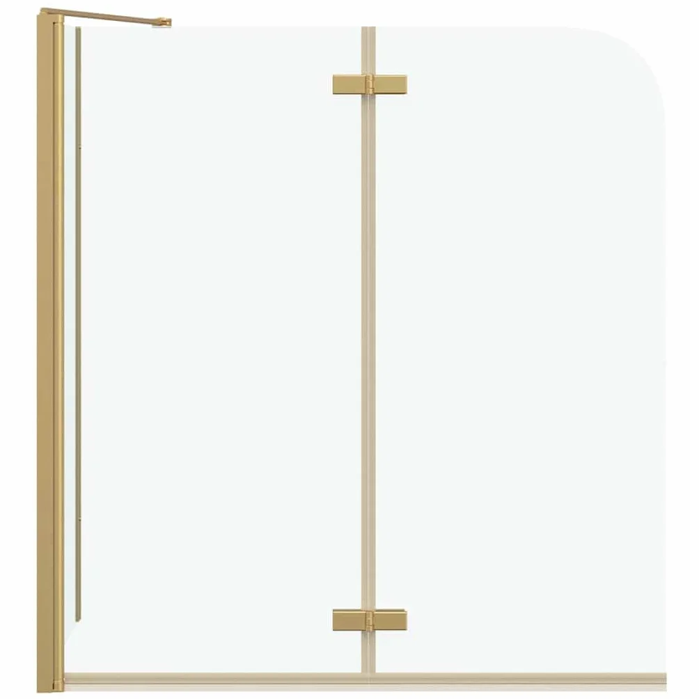 Nowoczesna kabina prysznicowa wanna 120 x 68 x 130 cm ze szkła bezpiecznego z aluminiową ramą, regulowana w zakresie 61,5-67 cm, kolor złoty