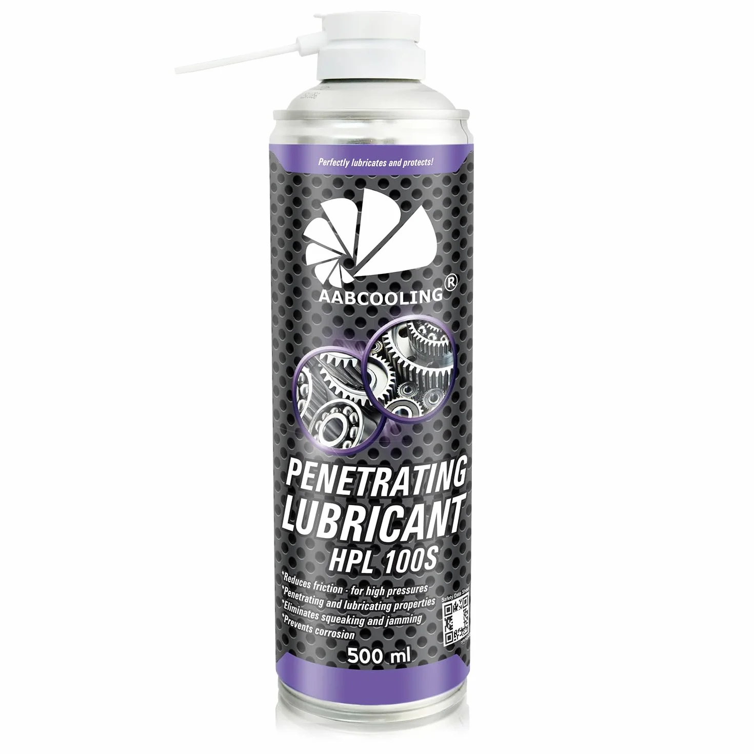 AABCOOLING HPL 100S Smar w sprayu 500 ml – smar do elektronarzędzi, łańcuchów, śrub, przekładni, wysoka przyczepność, szybka penetracja, produkt wielofunkcyjny, smar K7