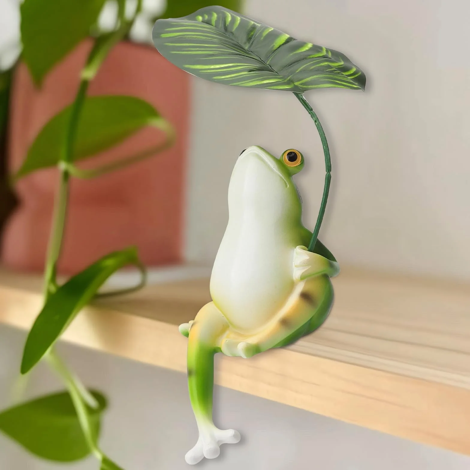 HENGBIRD Żaba dekoracyjna figurka ogrodowa z żywicy odporna na warunki atmosferyczne do oczka wodnego