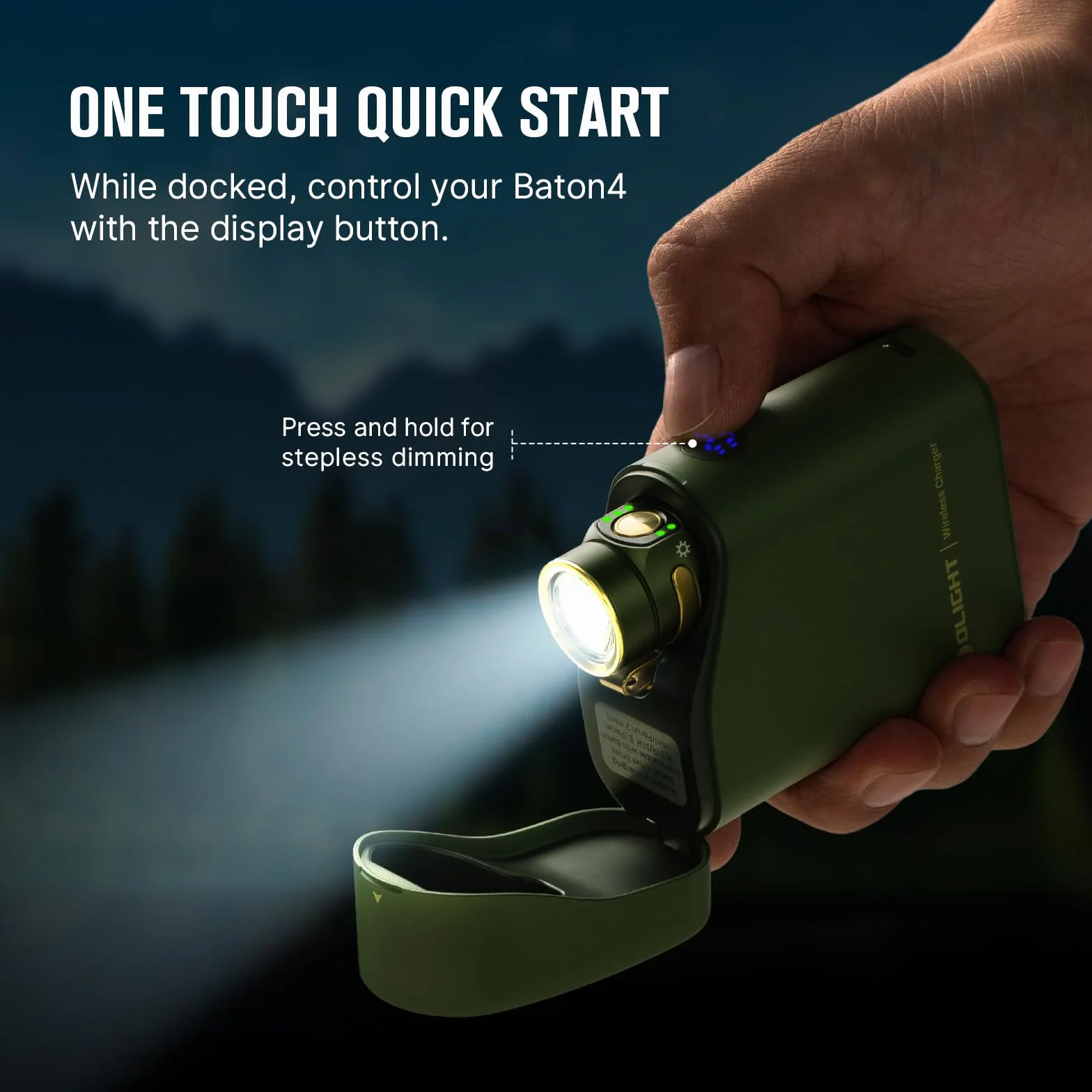 OLIGHT Baton 4 Mini latarka LED z możliwością ładowania i ściemniania, lampa ręczna o czasie działania do 190 dni, zasięg światła 1300 lm 170 m, super jasna mała latarka do codziennego użytku, IPX8