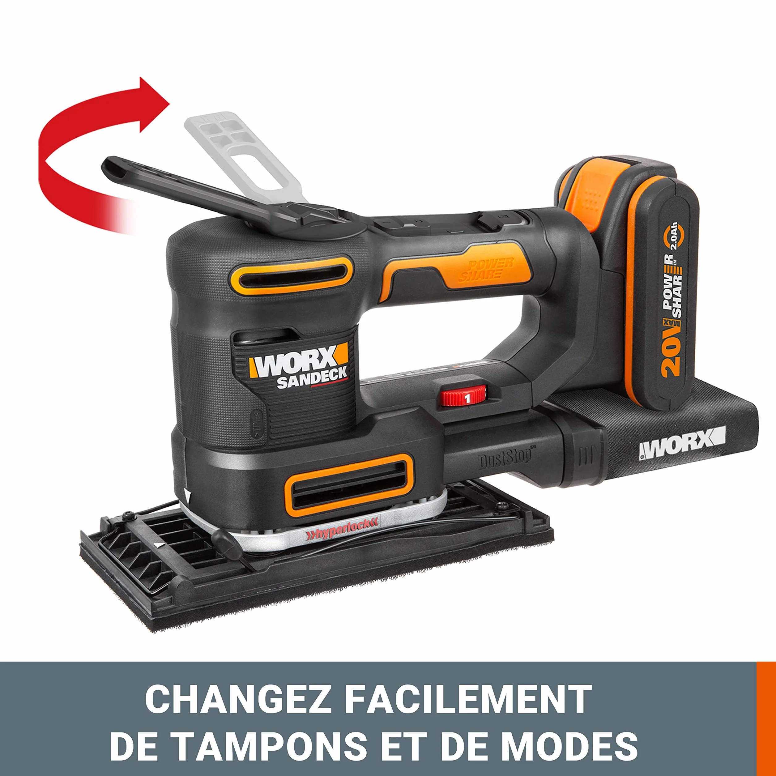 WORX WX820.9 Szlifierka Wielofunkcyjna bez Akumulatora i Ładowarki, 20 V, Czarny