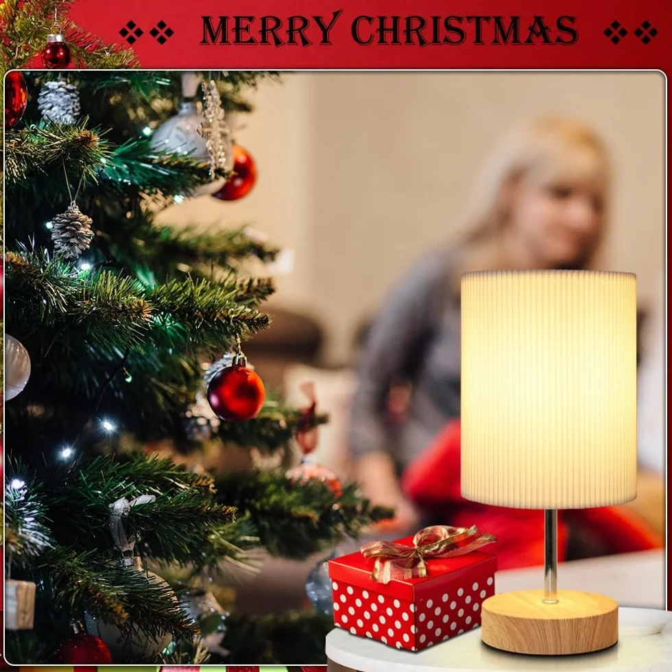 HSLighting Lampka nocna dotykowa ściemniana: lampa stołowa dotykowa ściemniana żarówka 3 poziomy jasności, regulowana lampa biurkowa, minimalistyczna do czytania, salon (Okrągły, 1)