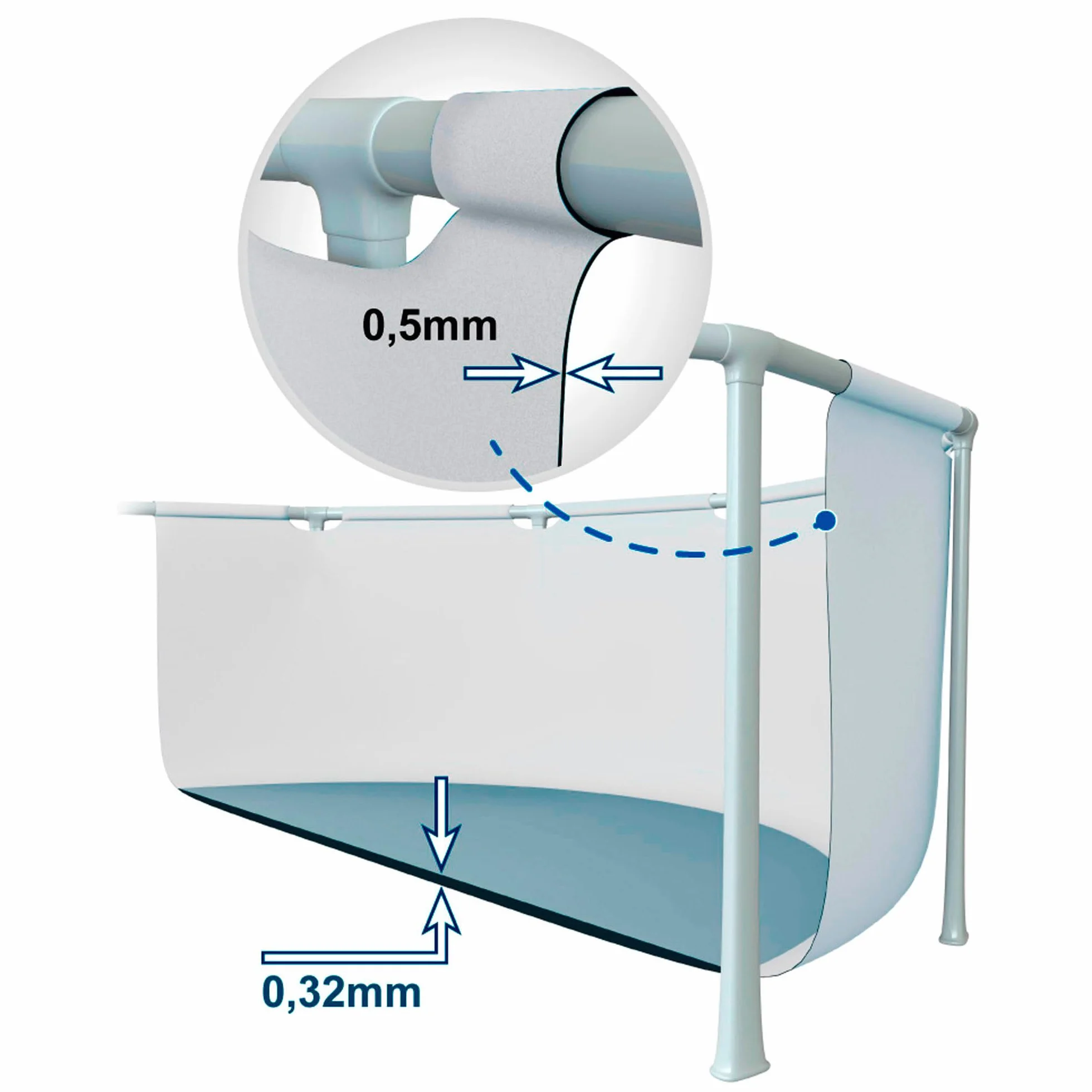 Intex Prism Basen Ogrodowy, Szary/Biały, 3.66 x 3.66 x 0.76 m