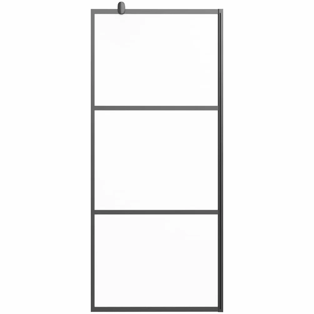 Ścianka prysznicowa Walk-In 80 x 195 cm ESG matowe szkło czarne z aluminiową ramą, regulowana, ochrona przed pryskaniem, ścianka boczna łazienka, akcesoria sanitarne do wnęki i narożnika