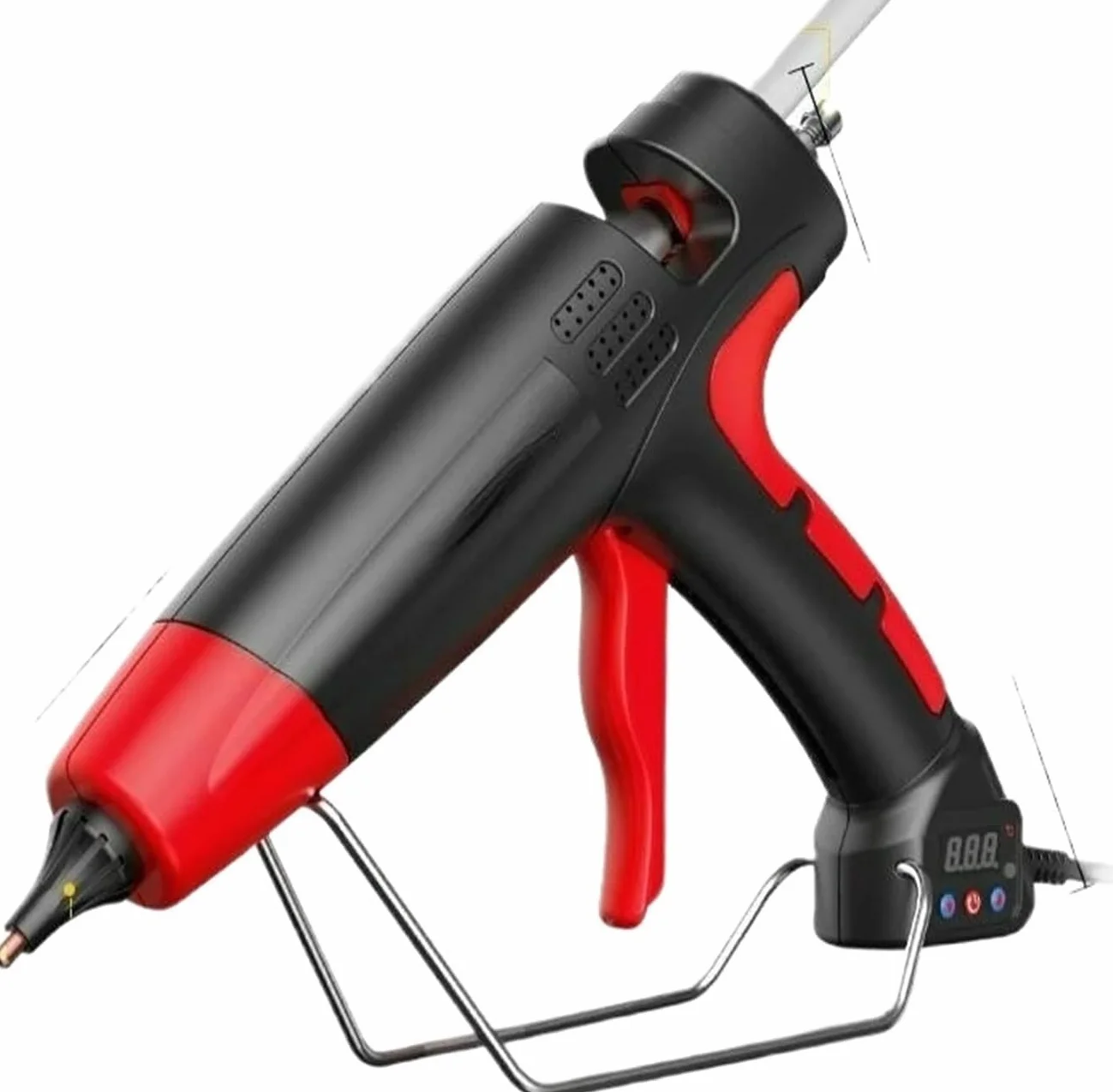 Profesjonalny pistolet do klejenia na gorąco, cyfrowa regulacja temperatury 800 W z miedzianą dyszą, idealny do majsterkowania i szybkich napraw domowych