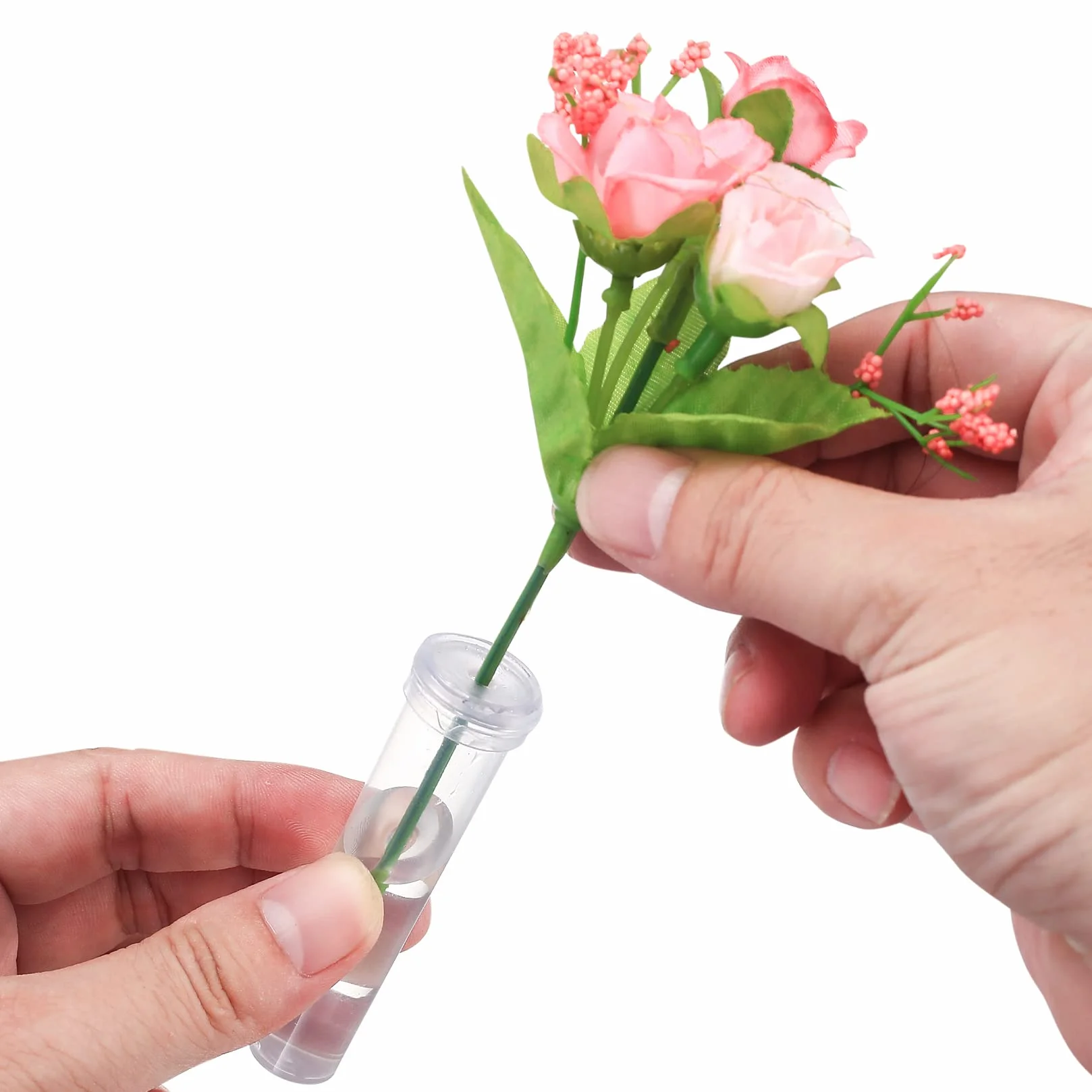 33 Sztuki Kwiatowe Rurki, Wodne Rurki do Kwiatów, Rurki do Orchidei z Nakrętkami, Reużywalne Plastikowe, Wazoniki na Wodę do Kwiatów Florysta