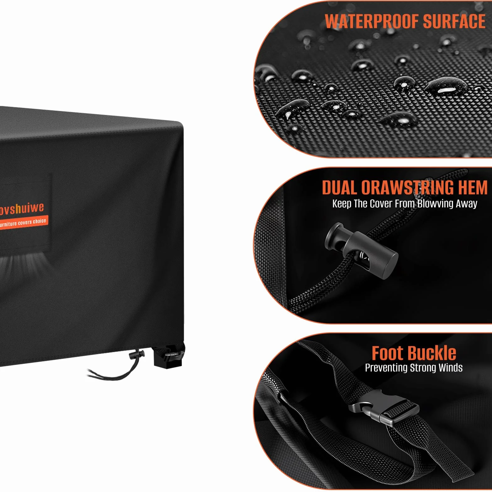 Pokrowiec na meble ogrodowe 210x170x74 cm wodoszczelny 420D Heavy Duty