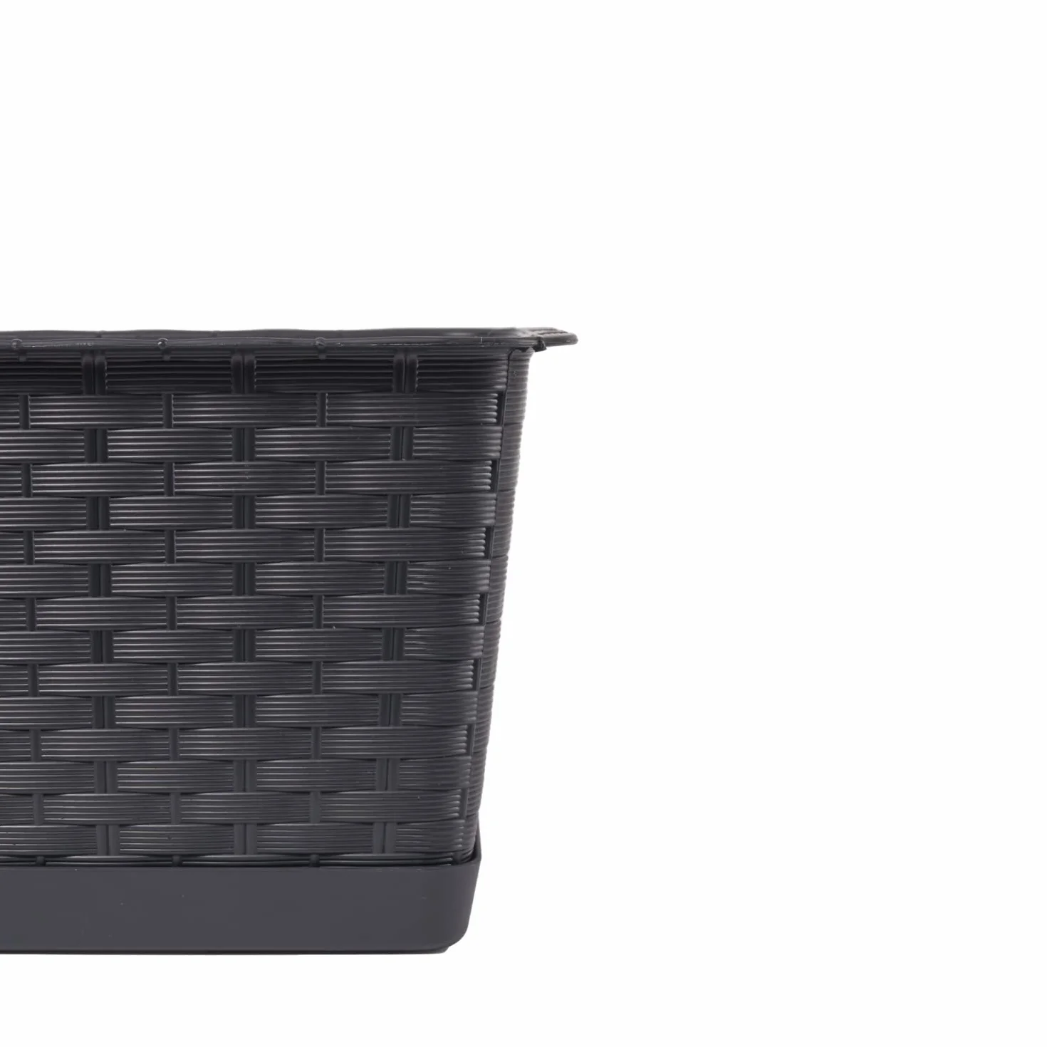 Tymar Skrzynka na kwiaty balkonowa rattanowa 70 cm antracytowa 2 sztuki