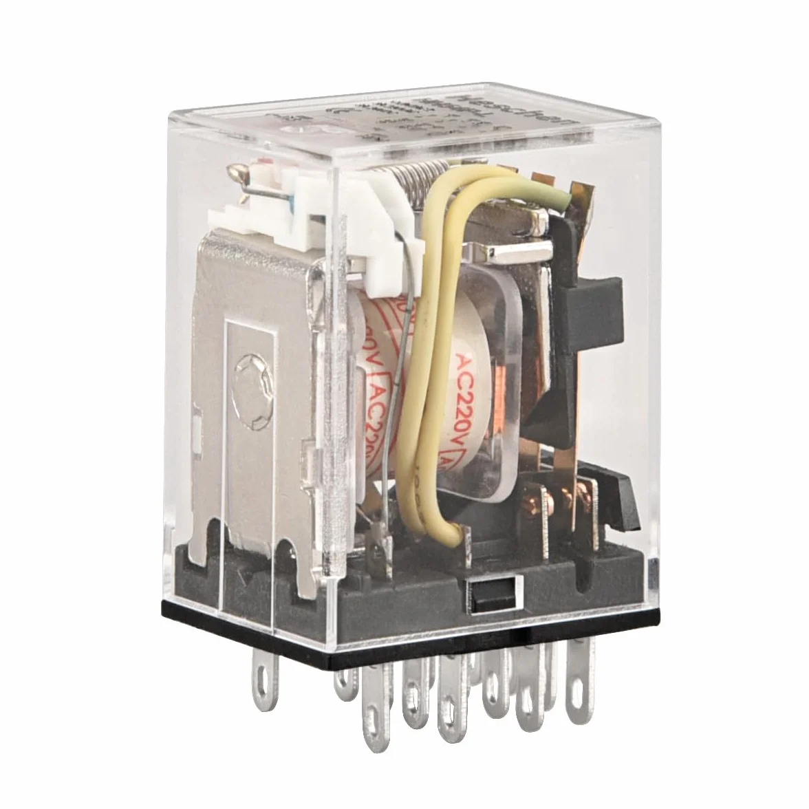 Heschen Gereral Purpose przekaźnik mocy, HH54P-L, cewka 220VAC, 3A 220VAC/24VDC, 4PDT, zaciski 14-pinowe, wskaźnik LED