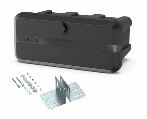 Daken Blackit Skrzynia Narzędziowa do Przyczepki, Polipropylen, Czarna, 550x255x310mm, 2.4kg, 24L, ze Wspornikiem