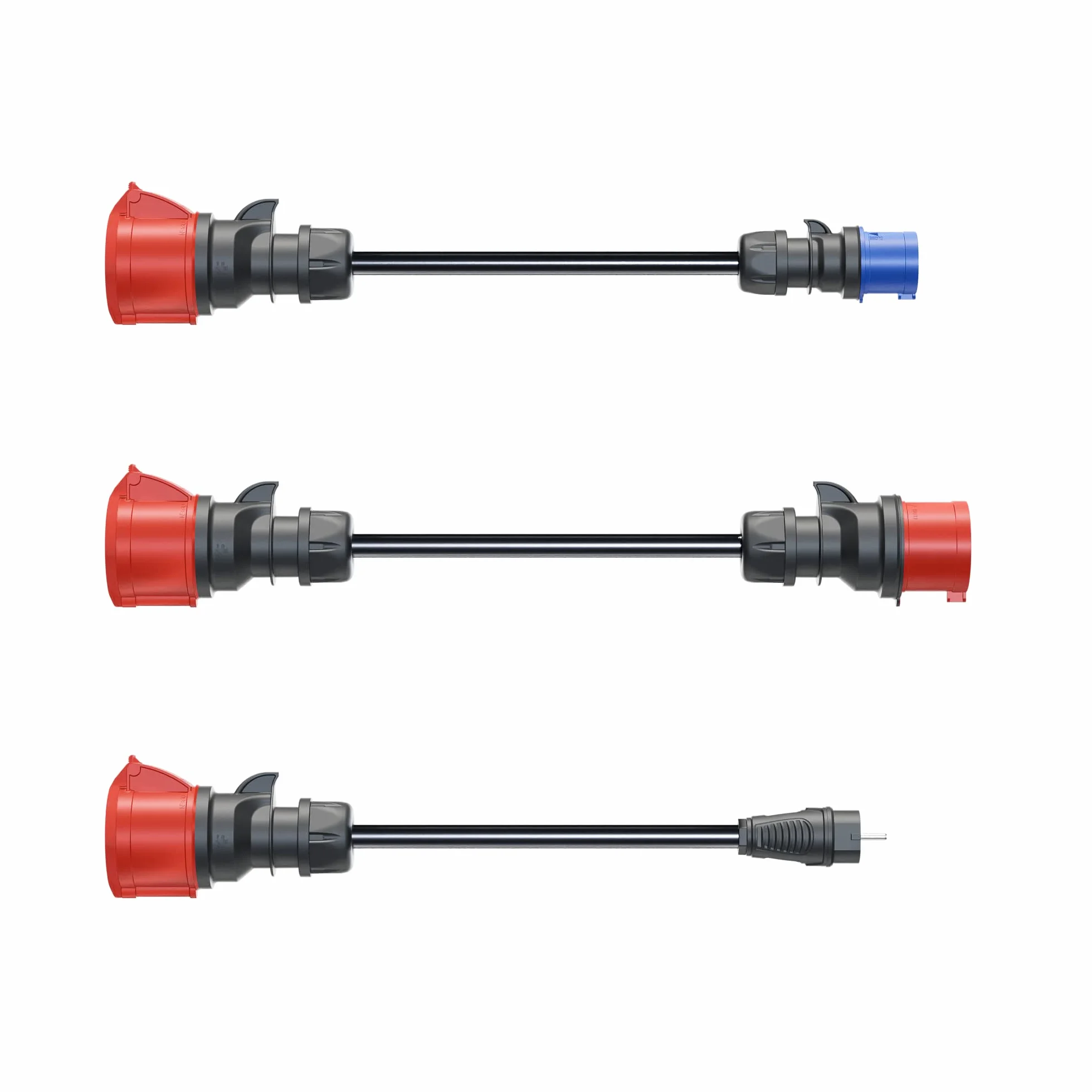 go-e zestaw adapterów dla stacji ładowania Gemini flex 22 kW do gniazda domowego CEE red 16A / CEE blue 16 A / 230V