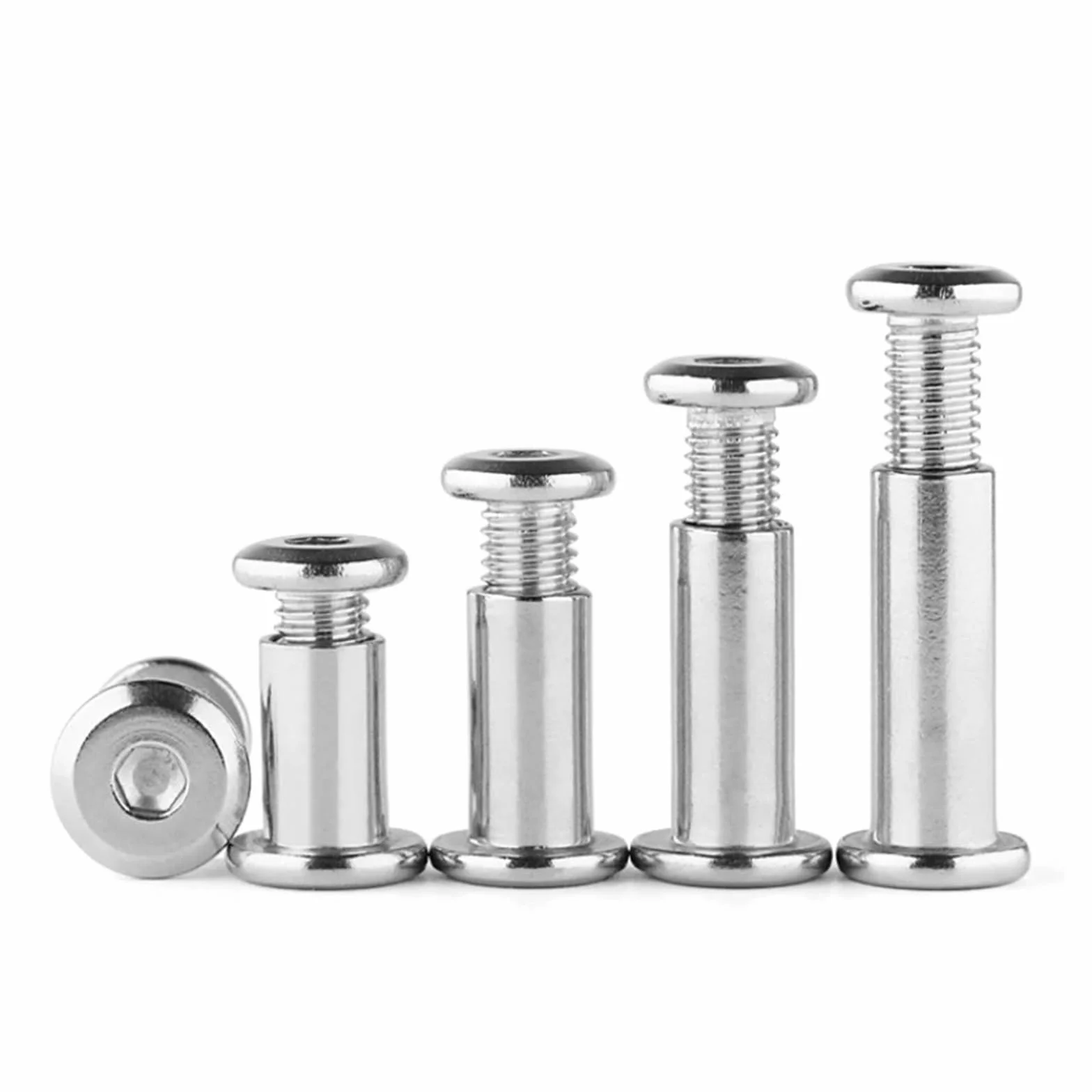 M4 304 Stainless Steel Flat Hex Hexagon Socket Head Furniture Rivet Connector Insert Joint Sleeve Cap Nut(15mm)