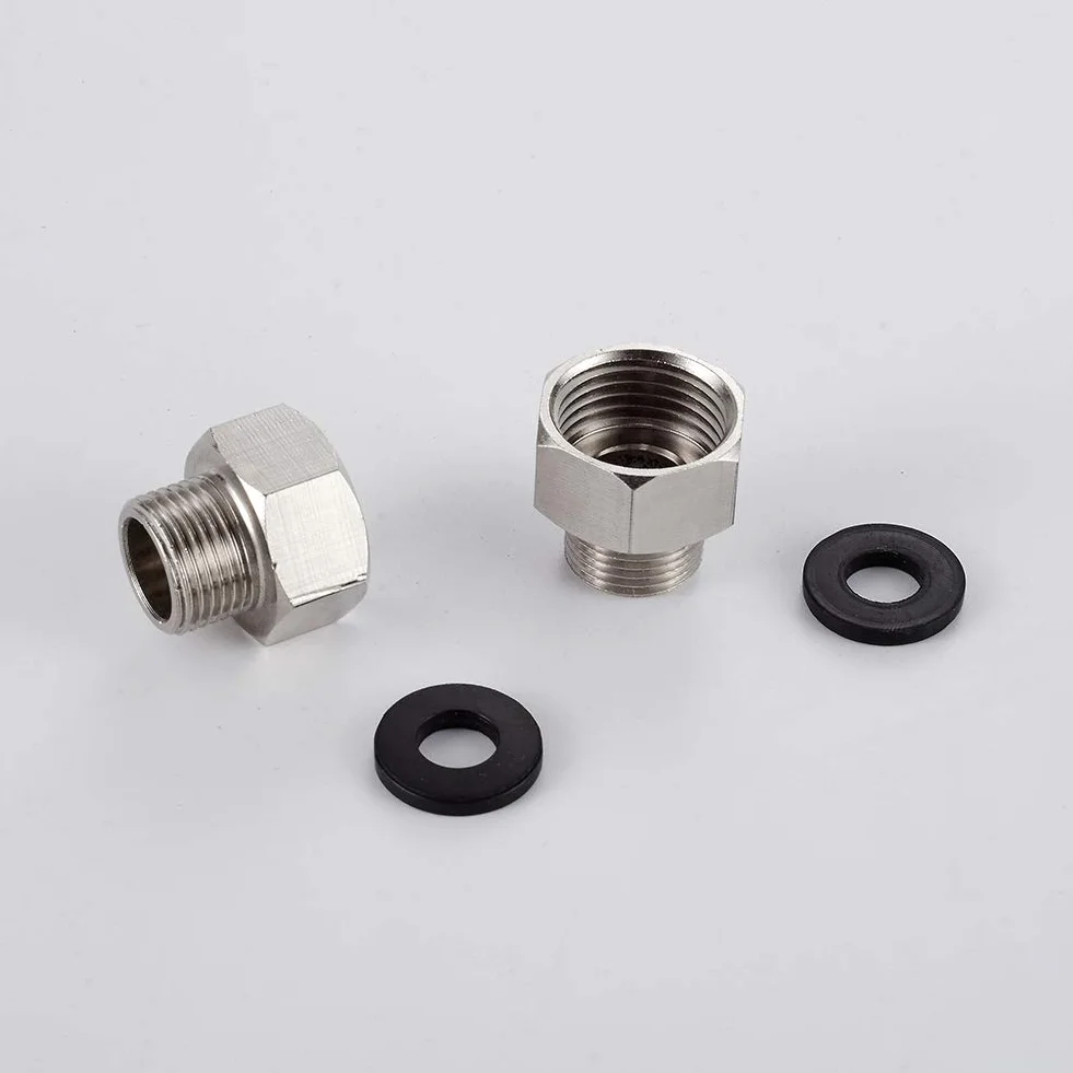 Ibergrif M3/8 cala M1/2 cala UK adapter kompresyjny wtyczka z 3/8 cala na 1/2 cala, metal, chrom, srebrny