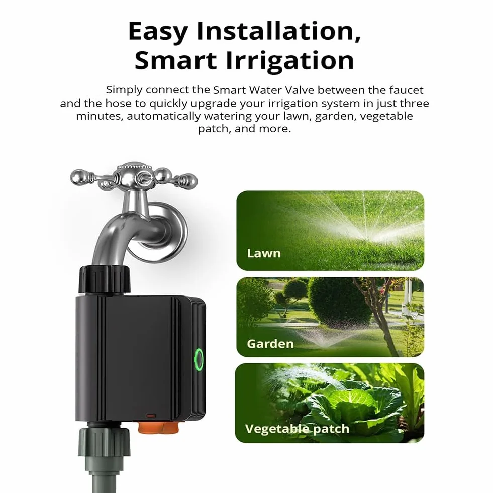 Zigbee Smart Water Valve Inteligentny Przełącznik Czasowy Nawadniania IP55 Automatyczne Nawadnianie Zdalne Sterowanie