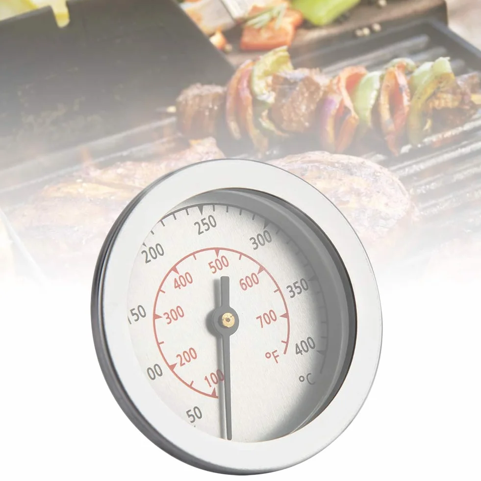 Focket termometr do grilla analogowa tarcza metalowy 100-370°C głębokość zanurzenia 3,9 cm