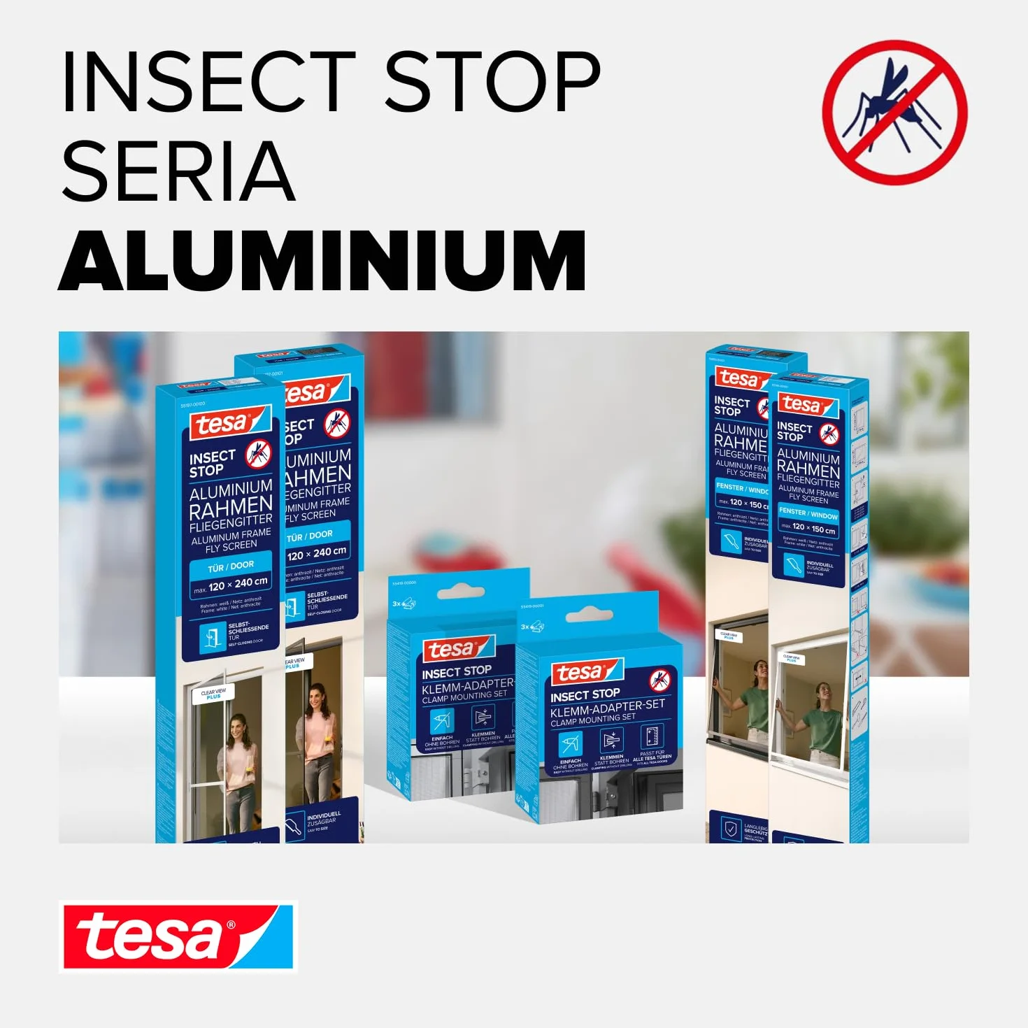Tesa 55197-00003-00 Moskitera, Antracyt, 1,2m x 2,4m