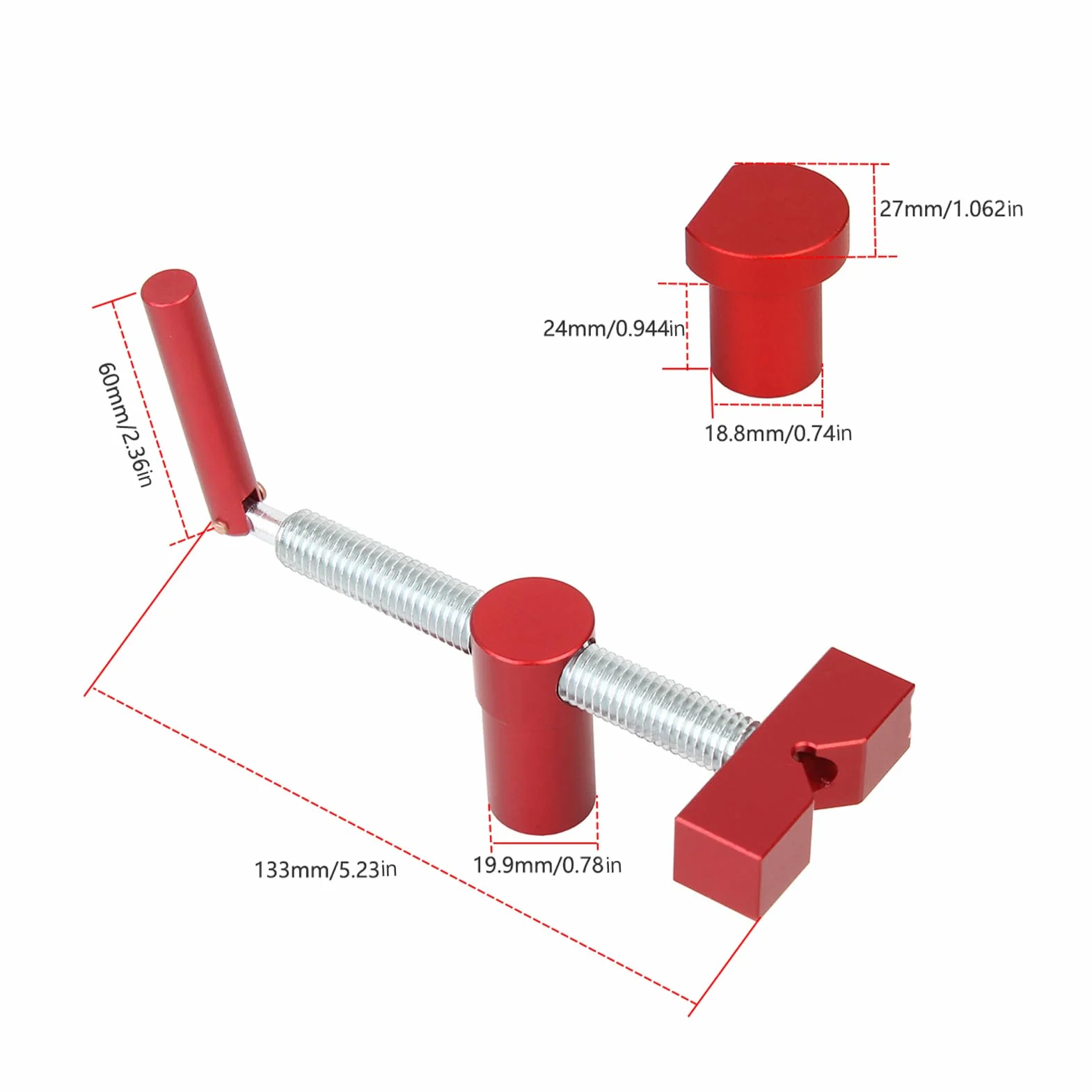 Zacisk imadła stołowego 20 mm otwór na biurko kompaktowe narzędzia stolarskie | Stop aluminium do obróbki drewna obróbka metali przewód tnący wiercenie piłowanie obróbka drewna obróbka metali przewód tnący
