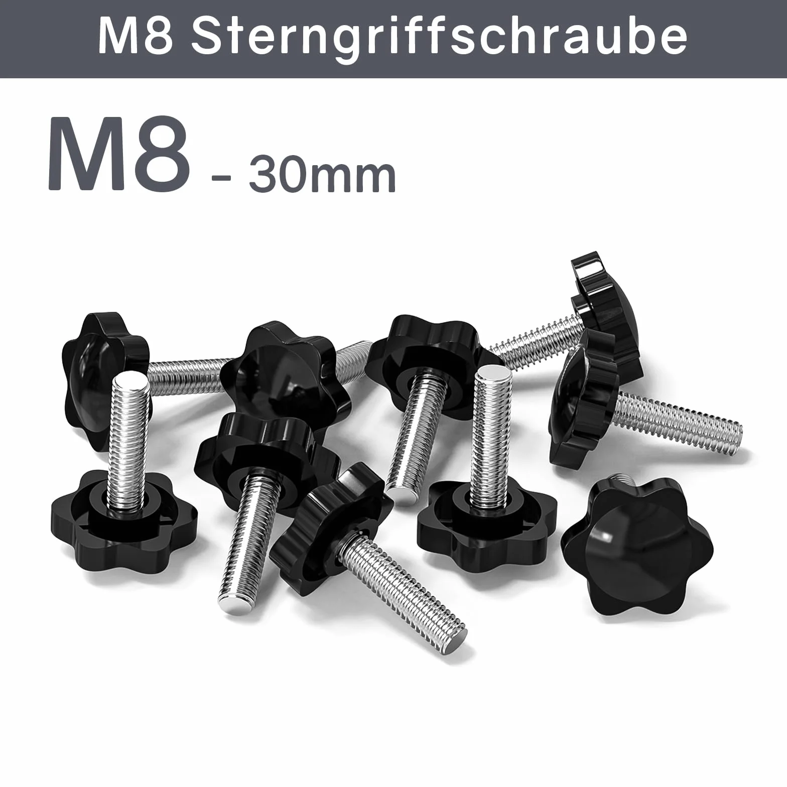 ORTAVA 10 sztuk śruby gwiazdowe z łbem sześciokątnym M8 x 30 mm