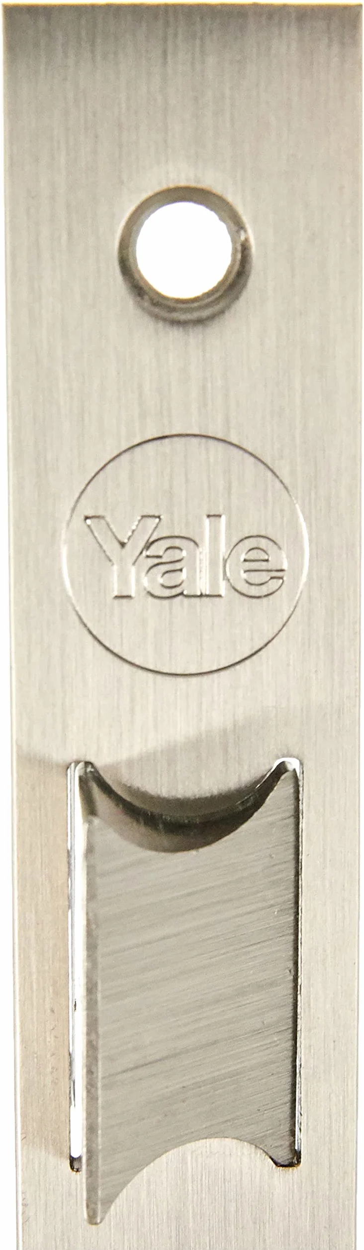 YALE Y52X00500S2 zamek do wsuwania drzwi drewnianych z kwadratową krawędzią, wejście 50 mm, rozstaw osi 85 mm, niklowany satynowany