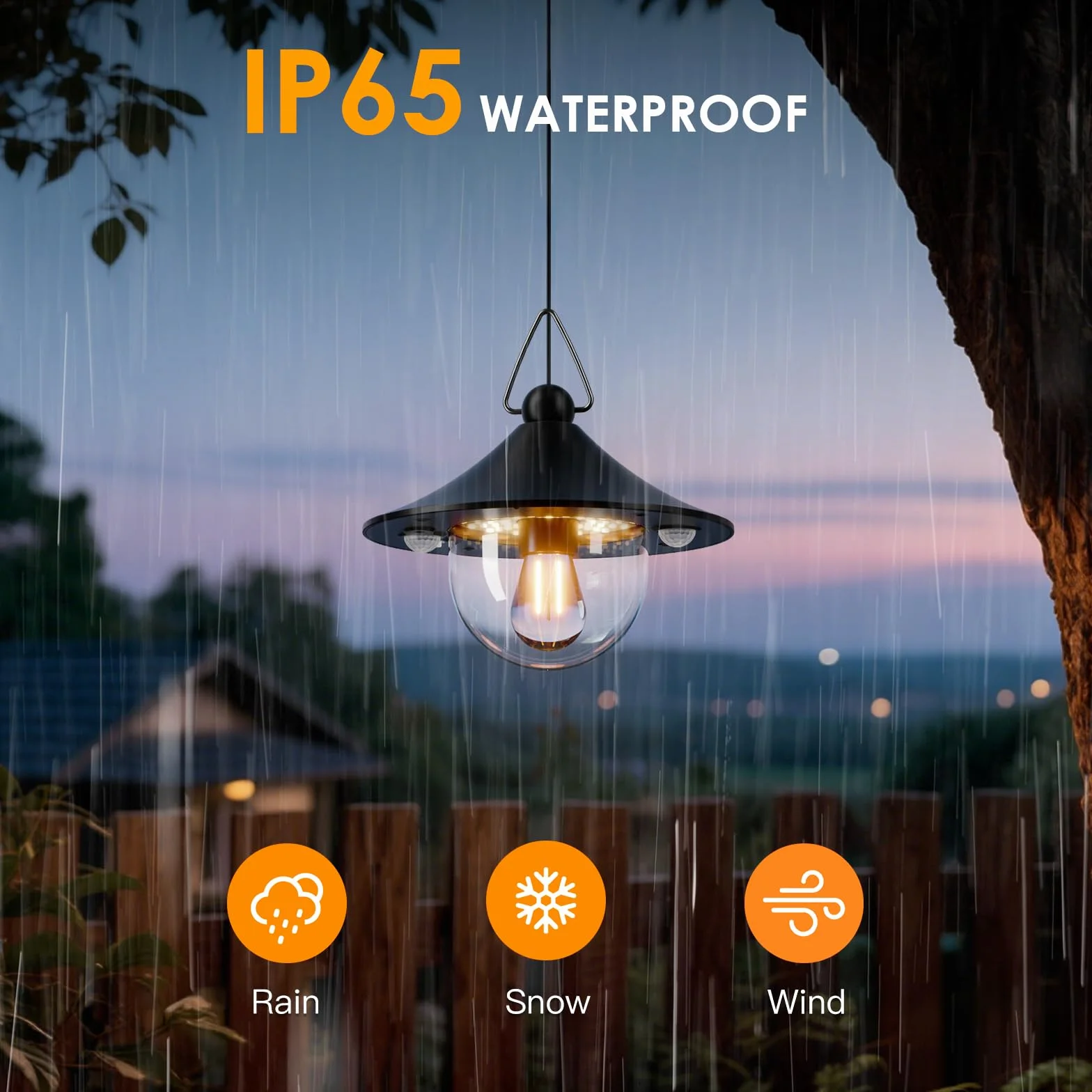 Quntis Zewnętrzna lampa solarna z pilotem zdalnego sterowania i żarówka E27, wodoodporna zewnętrzna lampa solarna IP65 z czujnikiem ruchu, 5 trybów, 2700K-6500K, 80 diod LED do pergoli ogrodowej