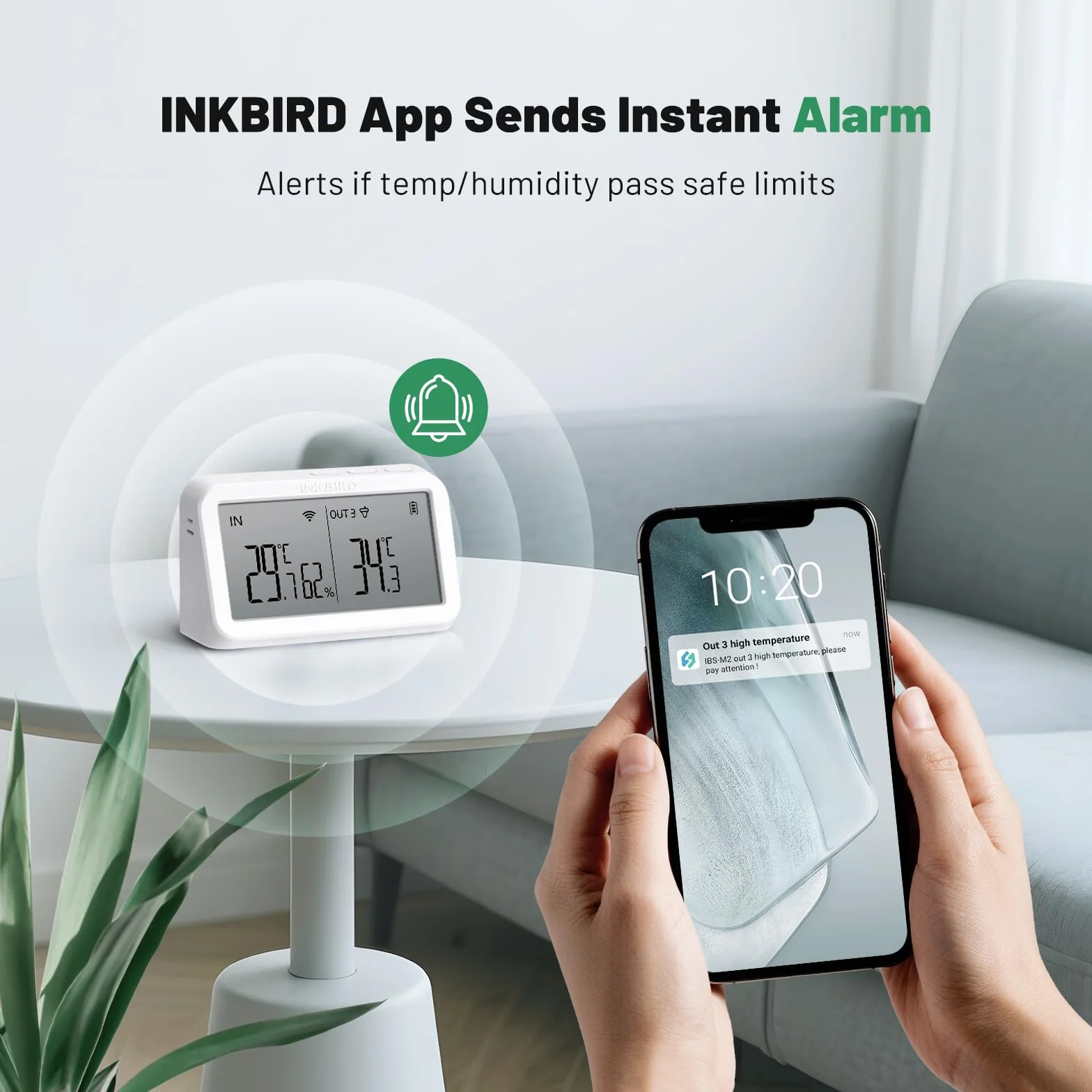 Inkbird IBS-P02R thermometer Basen z IBS-M2 Bramka WiFi, bediening via telefoonapp, 9-kanaals monitoring, digitale zwembadthermometer voor zwembaden, hot tubs, spa's en kleine vijvers