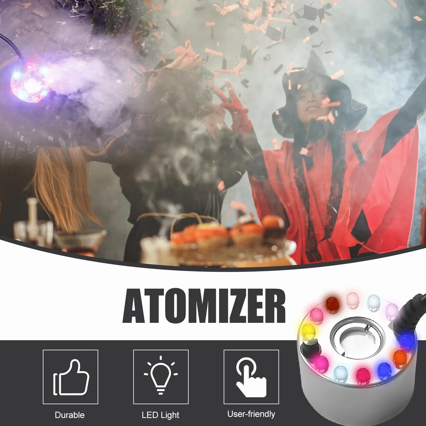 Wytwornica mgły ultradźwiękowa 24 V LED do fontanny