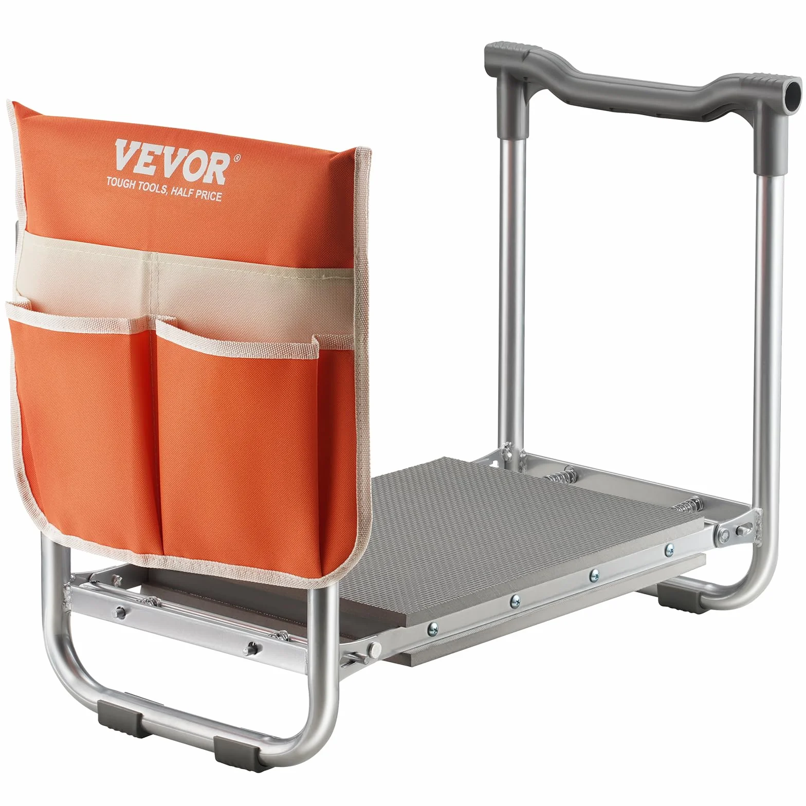 VEVOR Stołek do kolan ogrodowy, duża poduszka EVA 250 mm, składana, obciążenie 150 kg, wygodne uniwersalne siedzisko z torbą na narzędzia do ogrodnictwa, dziadków, osób starszych