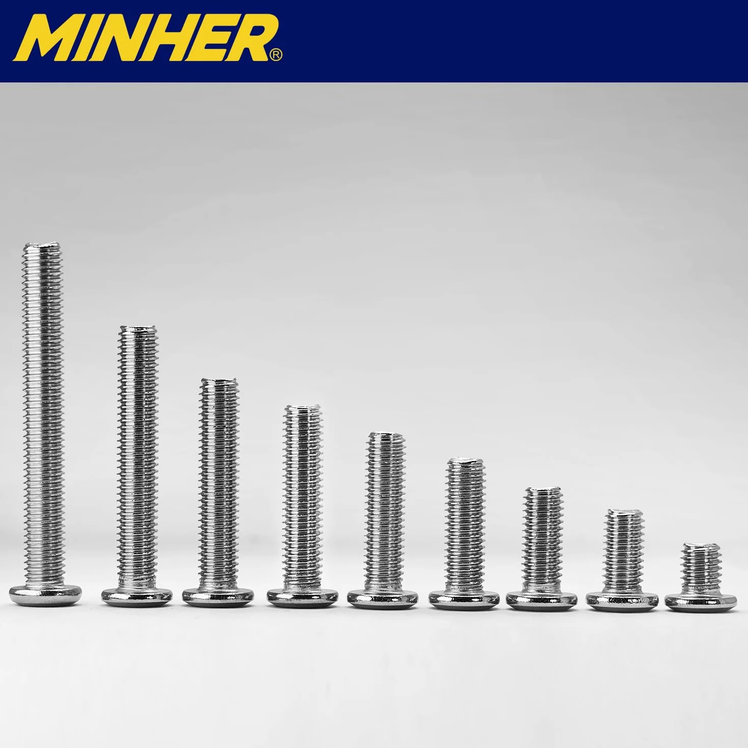 MINHER 10 zestawów śrub M4 x 8 mm, śruby z łbem płaskim, A2 V2A, stal nierdzewna, płaskie, sześciokątne, do mebli (z kluczem imbusowym)
