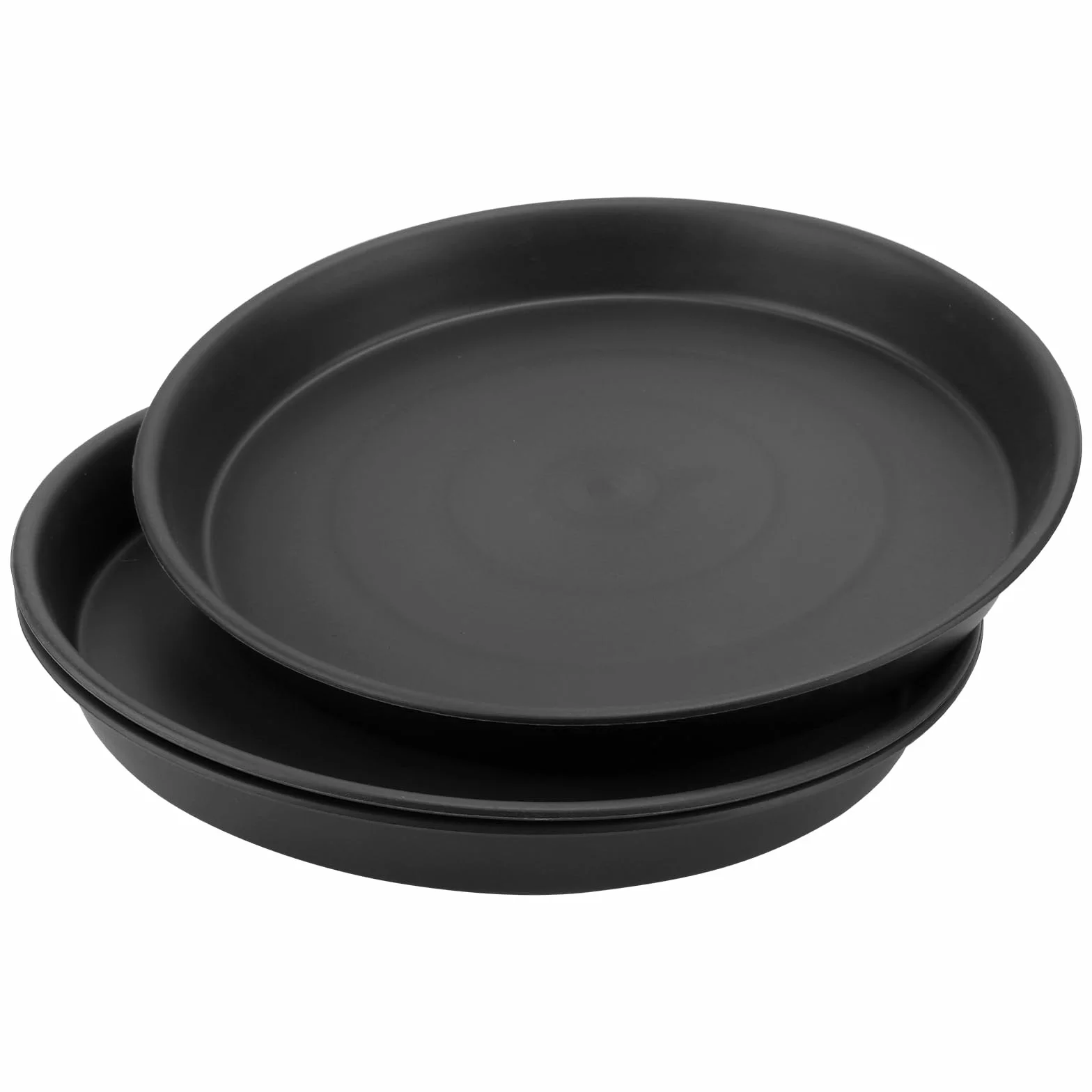 Podstawki na kwiaty 30 cm plastikowe czarne okrągłe 15 sztuk