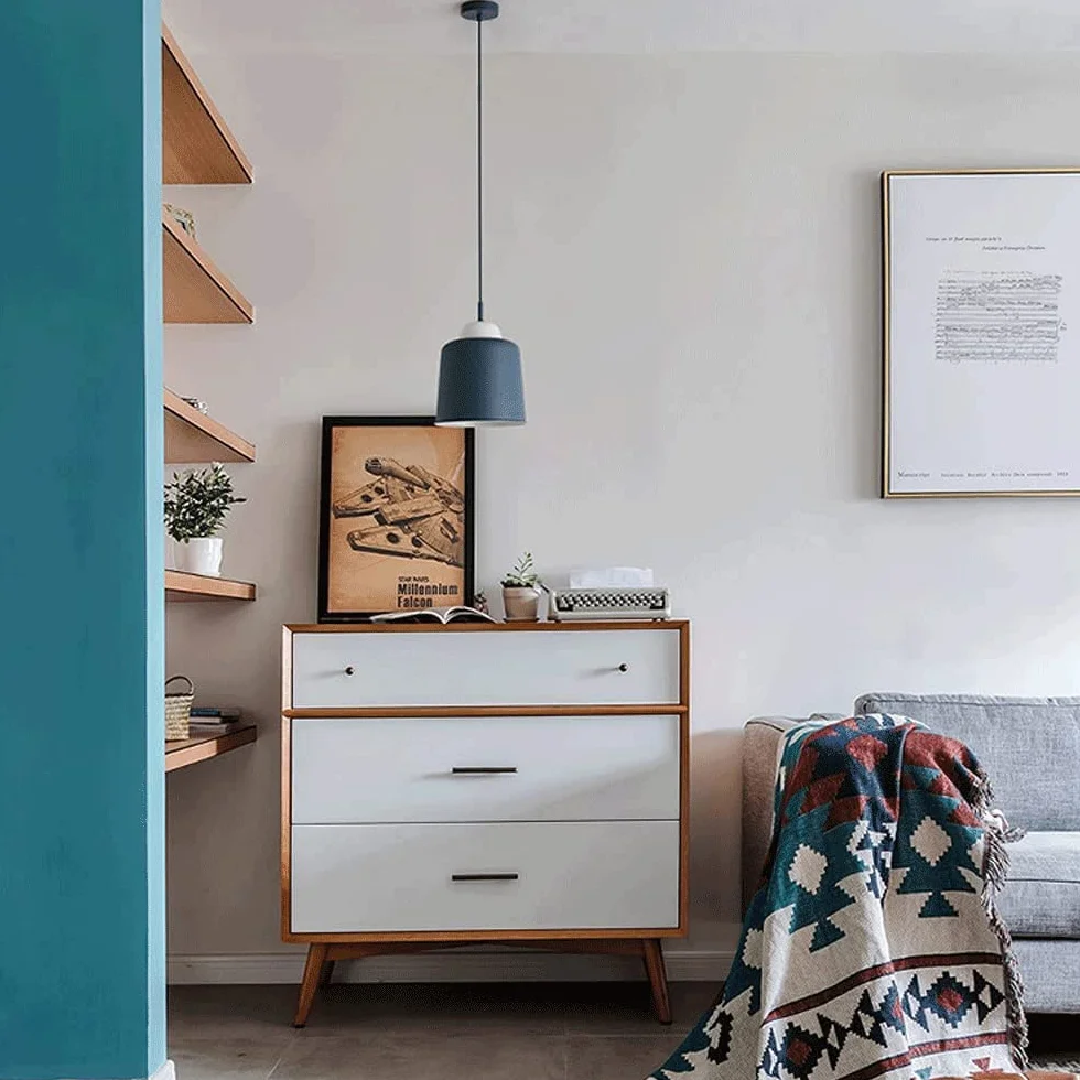 Nowoczesna minimalistyczna żelazna lampa wisząca, 9,4-calowa oprawa wisząca z osłoną garnka, kolorowy abażur Lampa wisząca do oświetlenia wewnętrznego, żyrandol sufitowy do restauracji, salon
