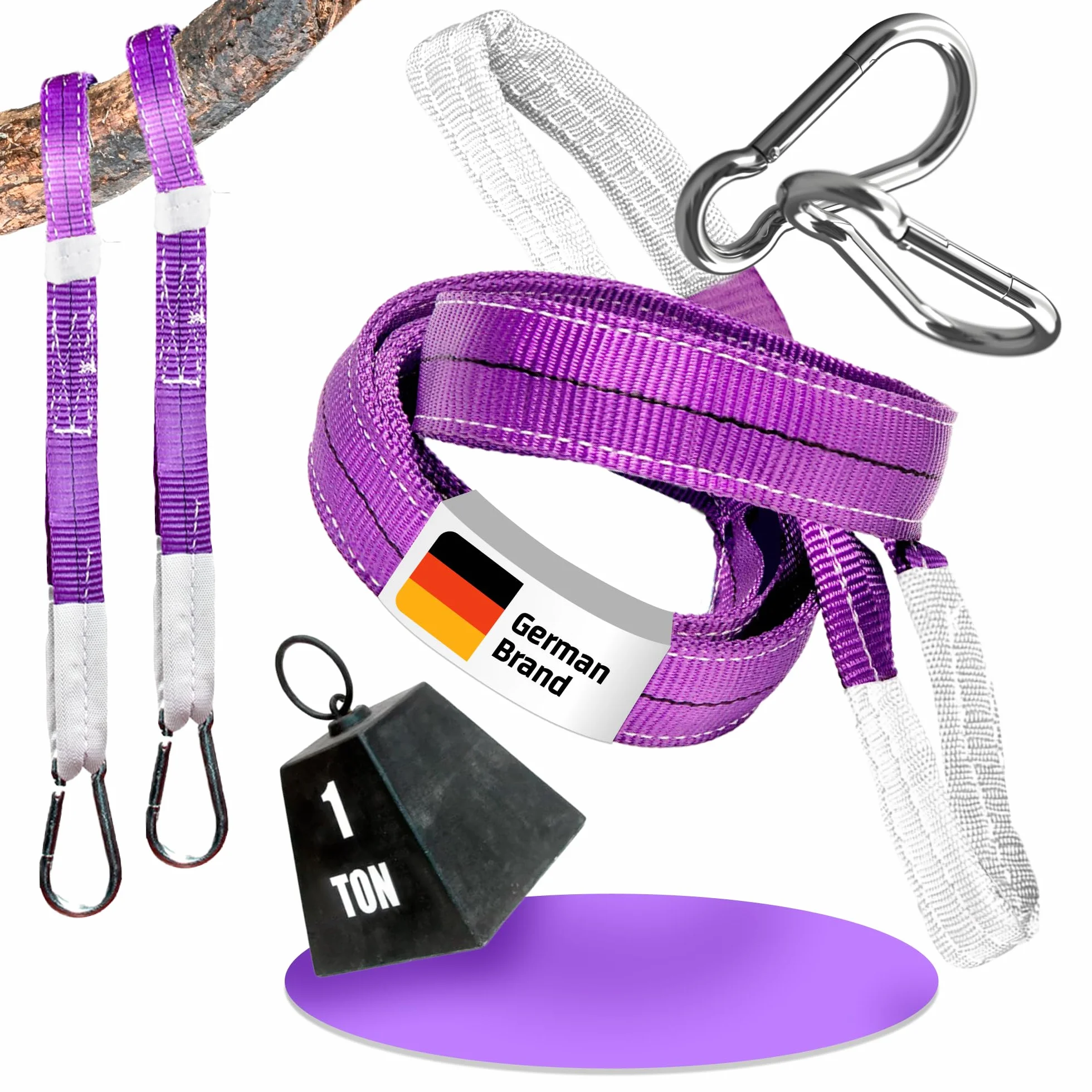 EverStraps uchwyt na huśtawkę 2 x 1000 kg 1 m pas drzewny