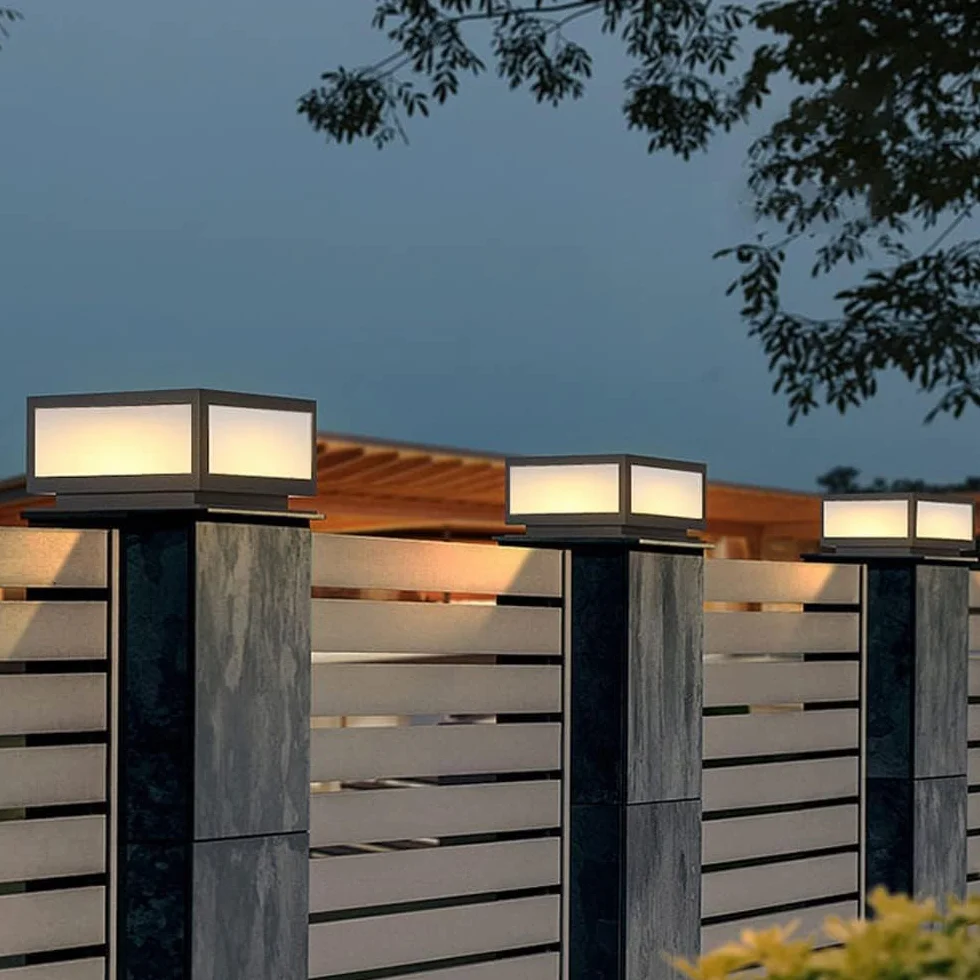 Lampy solarne na słupku ogrodzeniowym - Latarnia retro Lampa LED na ścieżkę do krajobrazu, ogrodu i trawnika - Oświetlenie wejścia za pomocą słupków oświetleniowych w kolumnach