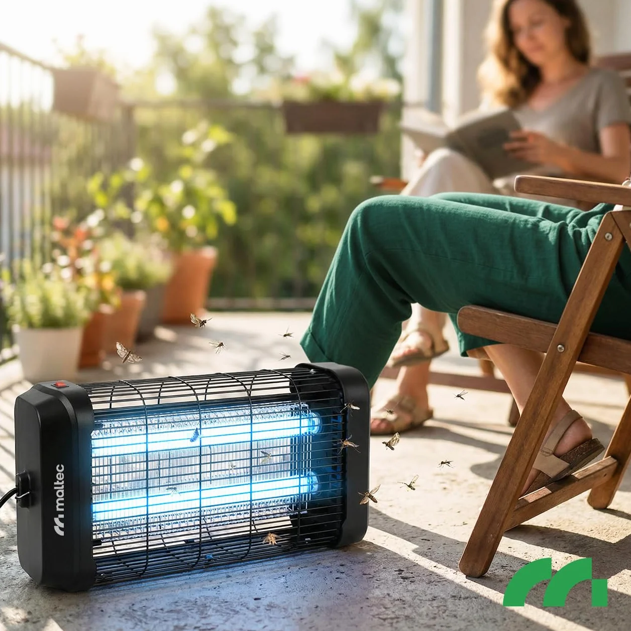 Lampa owadobójcza, lampa przeciw owadom, lampa MalTec 20 W, elektryczna, 3800 V, pułapka na muchy ze światłem UV