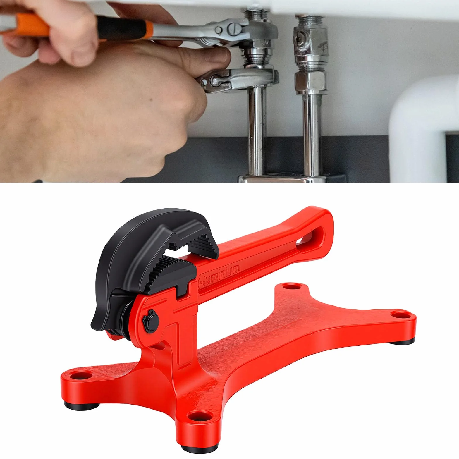 Ausla Przenośny Magnetyczny Klucz Do Rur, Imadło Do Rur Stalowych z Regulowanym Uchwytem i podstawą magnetyczną, Obsługa jedną ręką Naprawy Instalacji Hydraulicznych Projekty DIY Użytku na Stole