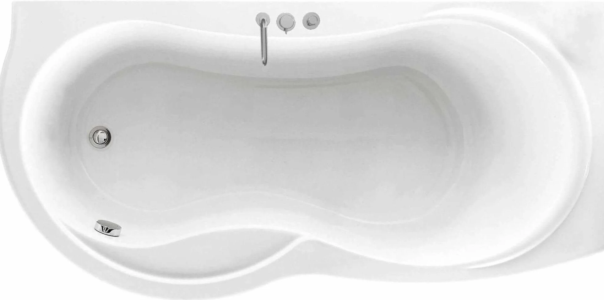Novellini Venus standardowa wanna z ramą 170 x 70 / 85 cm wysokość 55 cm kształt zewnętrzny okrągły zakrzywiony półokrągły wewnętrzny asymetryczny osiem narożny prawy panel kolumny akrylowy biały