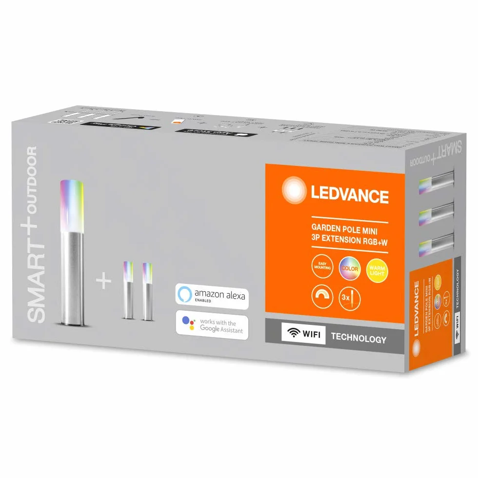 LEDVANCE Oprawa oświetleniowa ogrodowa typu smart LED: for uziemienie, SMART+ GARDEN POLE / 1,90 W, 220…240 V, RGBW, 3000 K, materiał: stainless steel, IP65