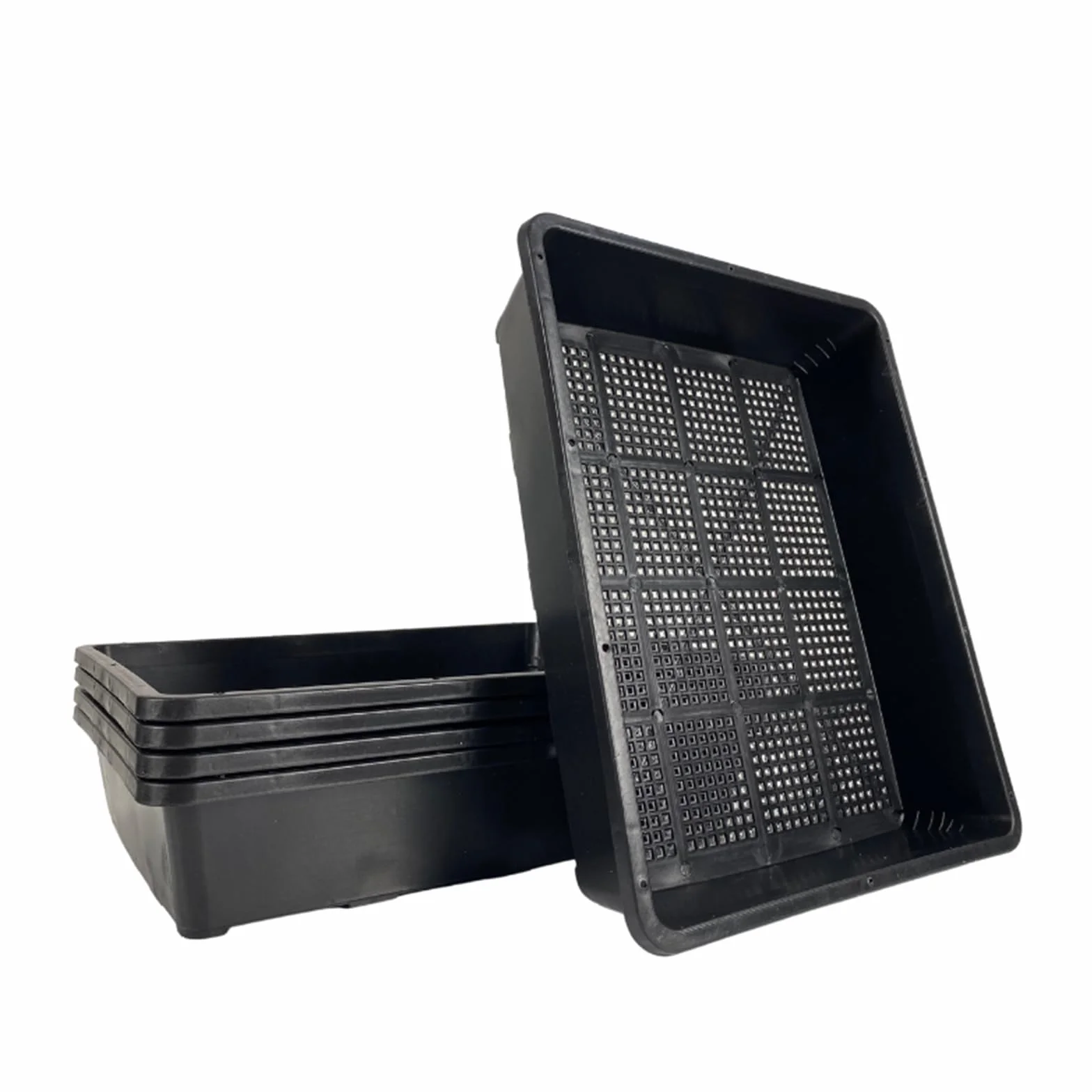 BeGrit 5-pak tacek na nasiona ogrodowa taca do sadzenia z dnem siatkowym 37,5x30x7,5 cm plastikowe tace do doniczek wielokrotnego użytku