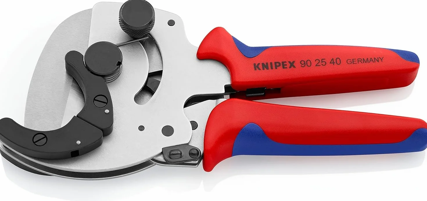 KNIPEX Obcinak do rur kompozytowych i z tworzywa sztucznego chromowany z osłonkami wielokomponentowymi 210 mm, 90 25 40