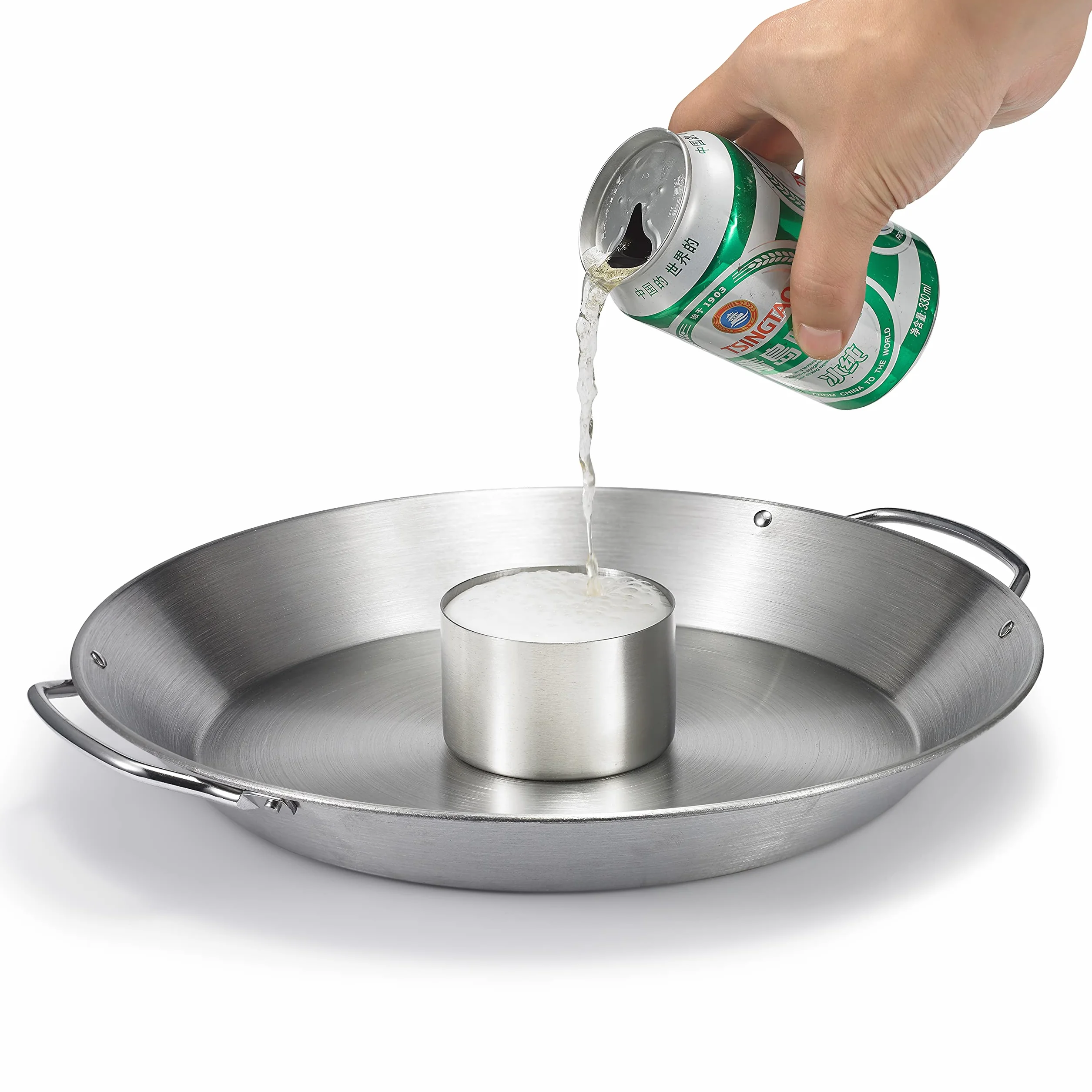 Stal nierdzewna do pieczenia kurczaka, uchwyt na kurczaka ze zdejmowanym pojemnikiem na aromat, akcesoria do grilla i piekarnika
