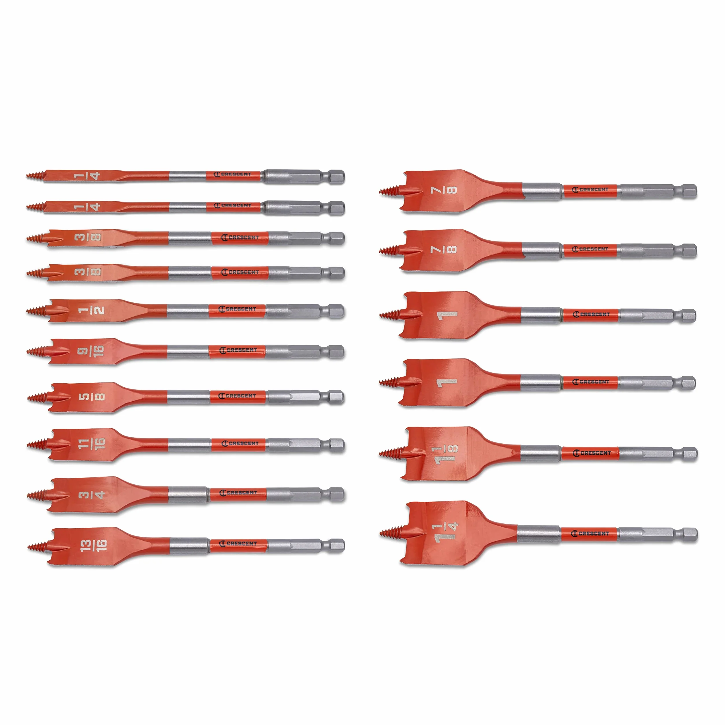 CRESCENT - Zestaw wierteł łopatkowych 16 szt, 15 cm (CDSPSET-16)