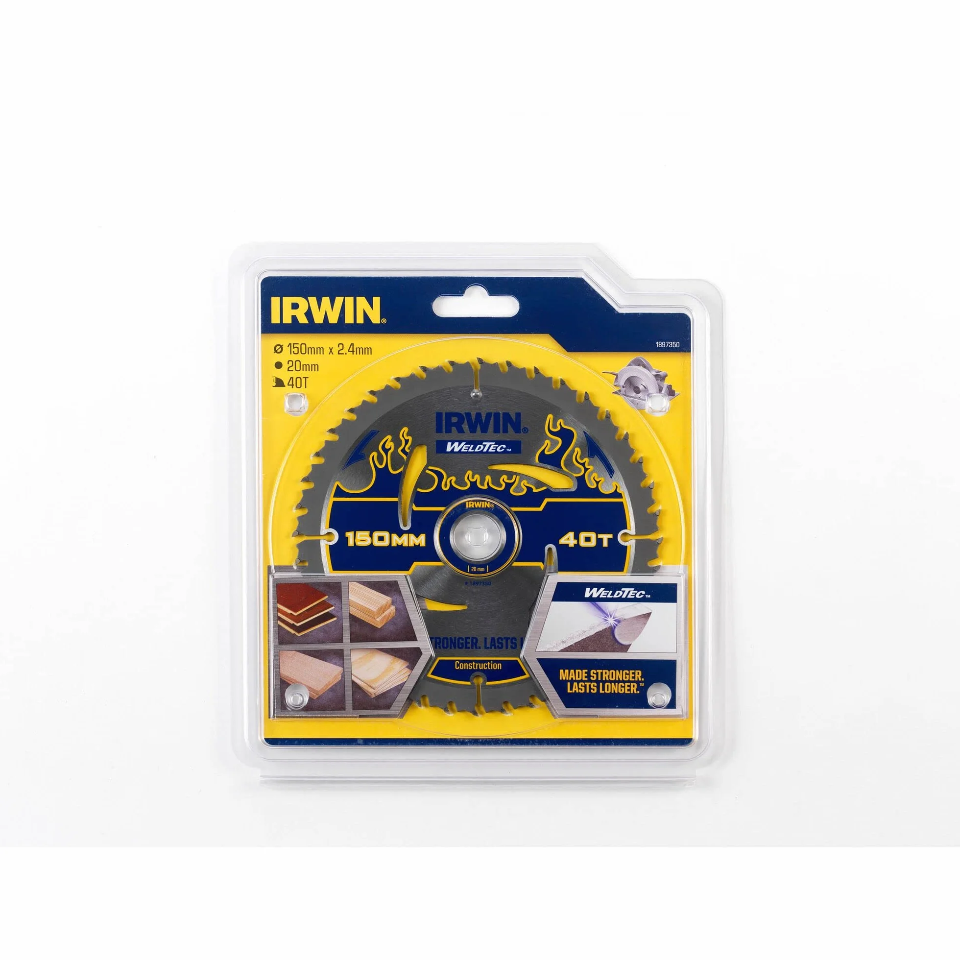 IRWIN IRW1897350 150 x 20 mm 40-zębowe ostrze do piły tarczowej Weldtec z szlifierką do zębów ATB