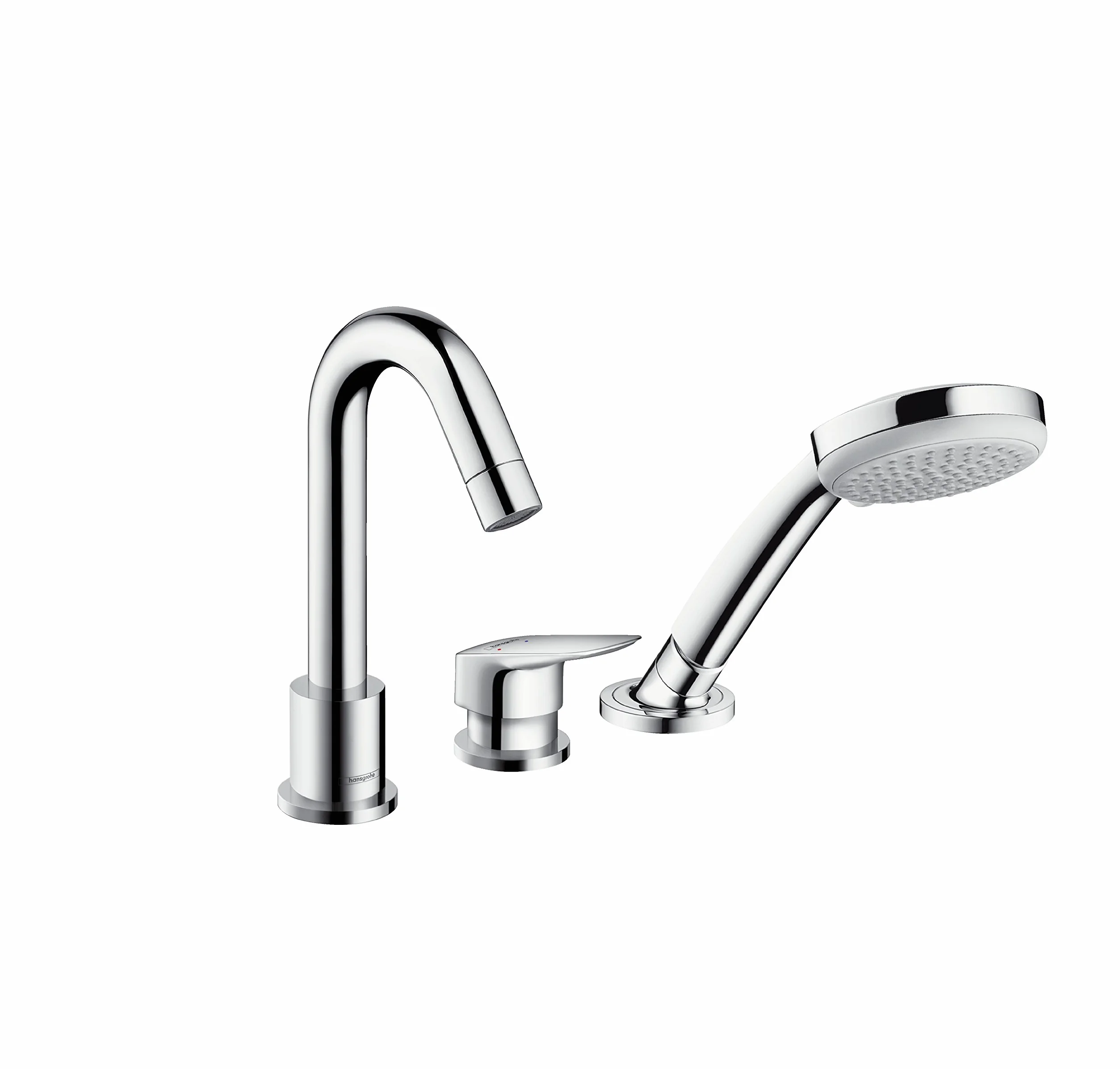 hansgrohe Logis 3-otworowa jednouchwytowa bateria na brzeg wanny, element zewnętrzny chrom, 71310000