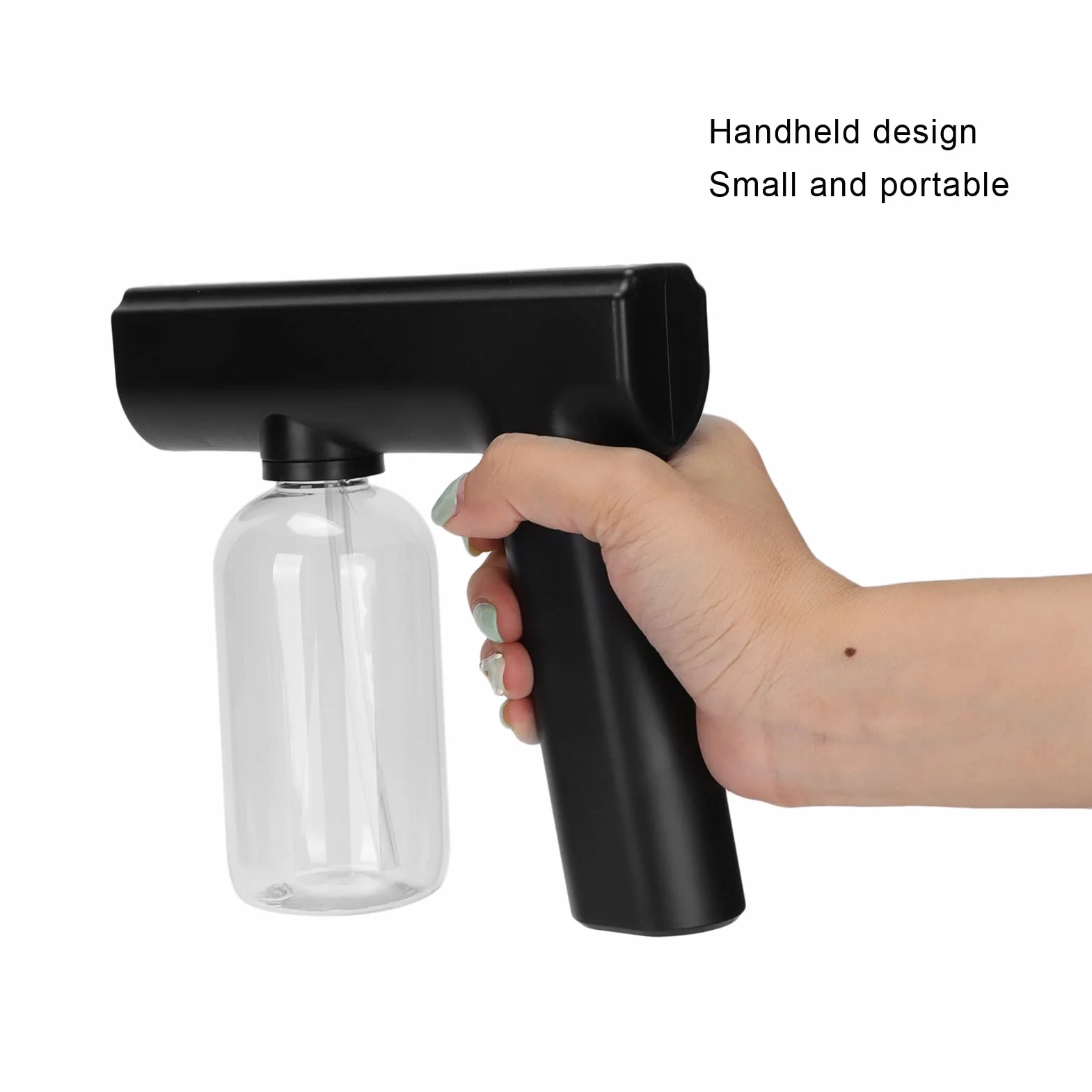 Elektryczny Pistolet Parowy z Mgłą 300ml Opryskiwacz Mgły Atomizer Sprayer Różowy