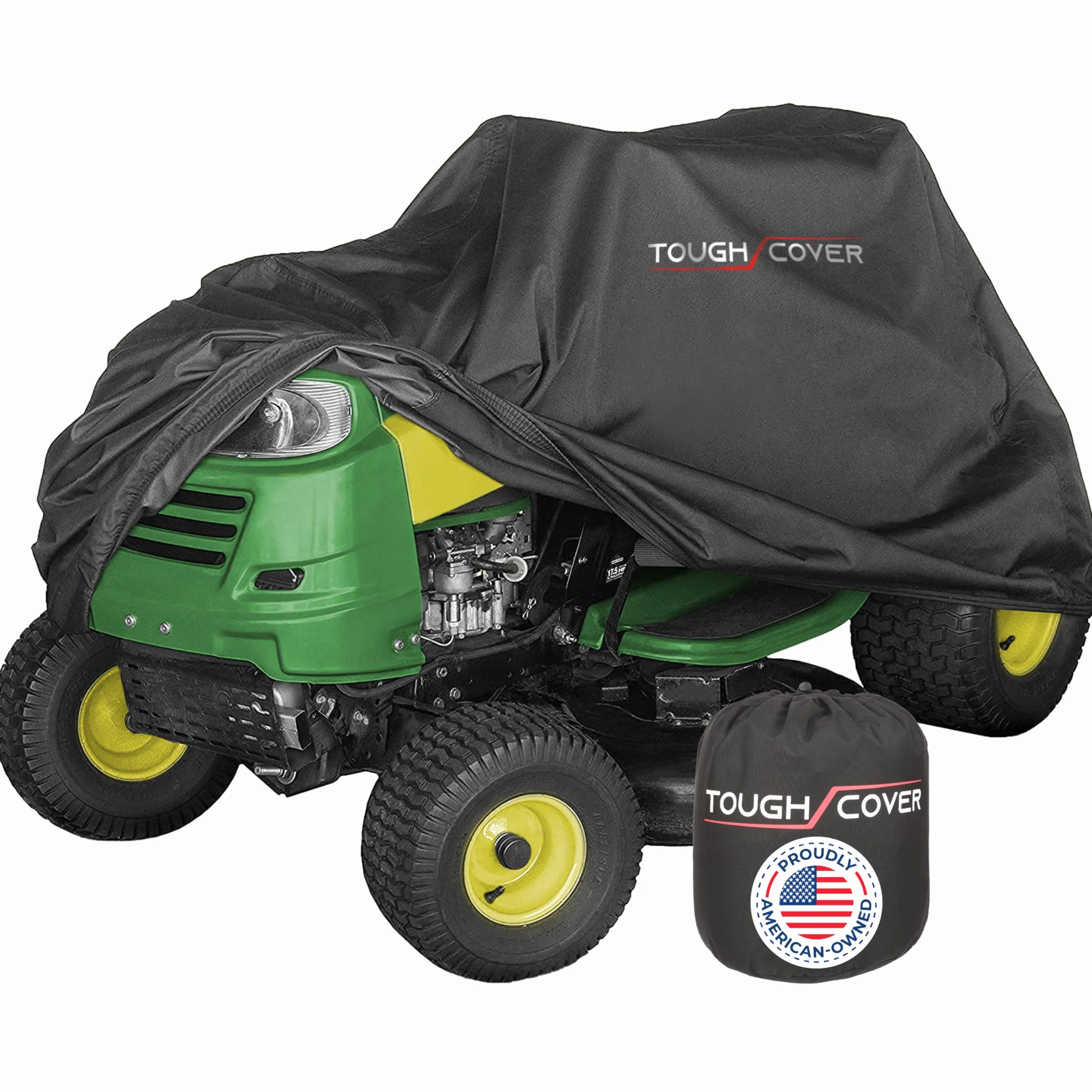 Tough Cover klasa morska 600D kolor czarny, uniwersalne dopasowanie, wodoodporny pokrowiec na kosiarki jezdne, ochrona przed promieniowaniem UV, kurzem, brudem i wiatrem, przechowywanie na zewnątrz