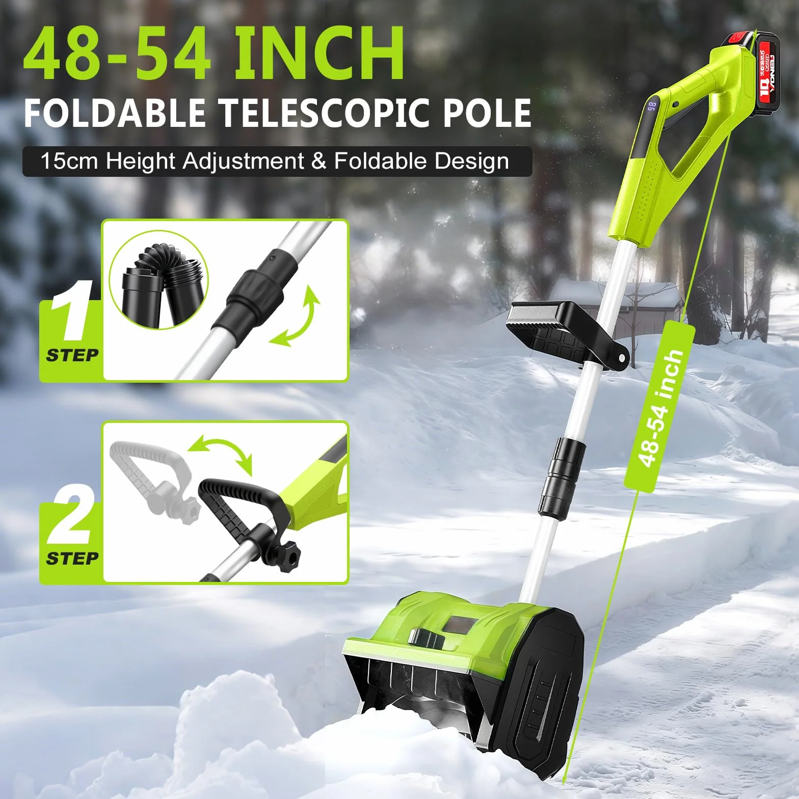 Odśnieżarka akumulatorowa bezszczotkowa 18 V kompatybilna z Makita, szerokość 30 cm, promień rzutu 8 m