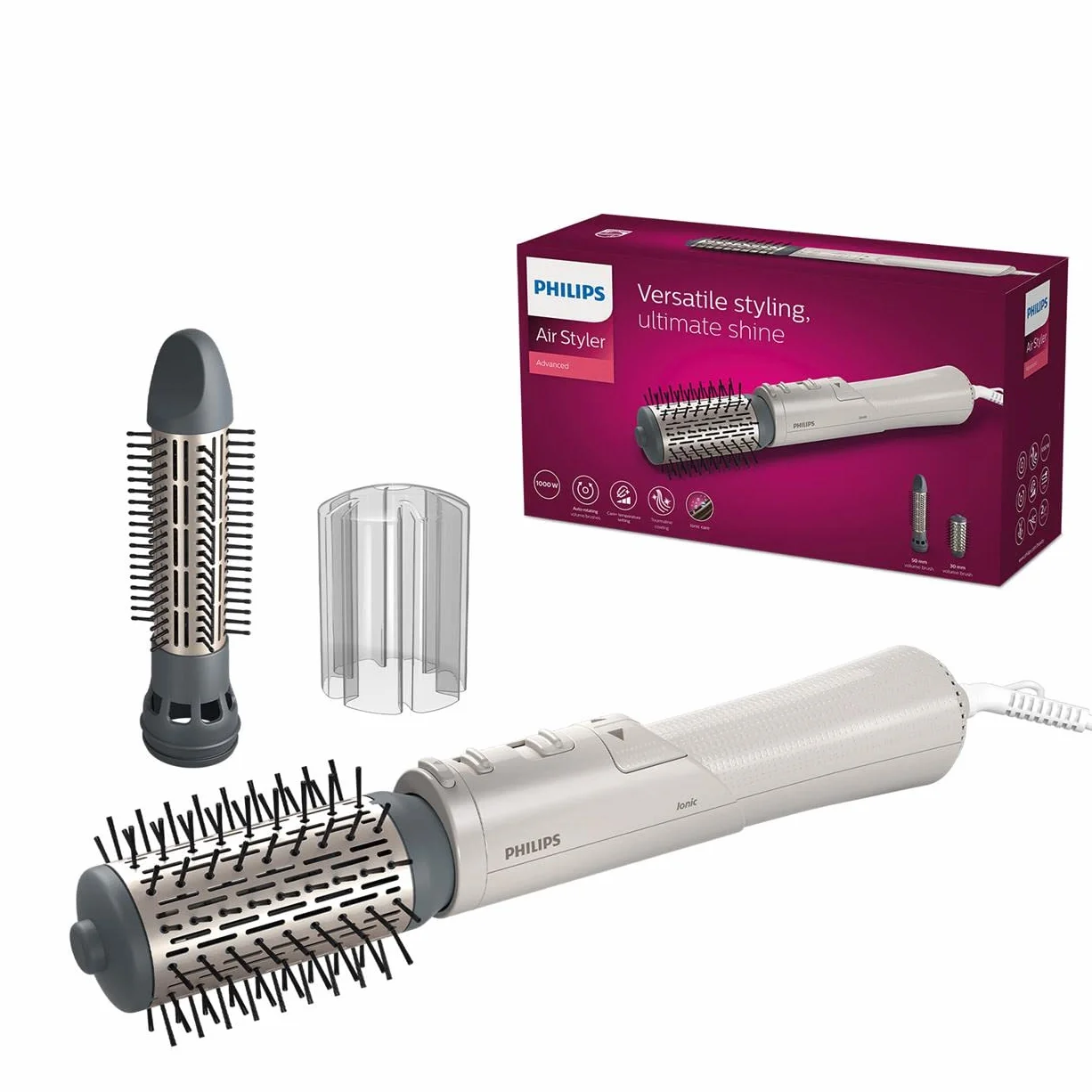 Suszarko-lokówka Philips z serii 7000 — Lokówka z 2 nasadkami do modelowania włosów (model BHA710/00)