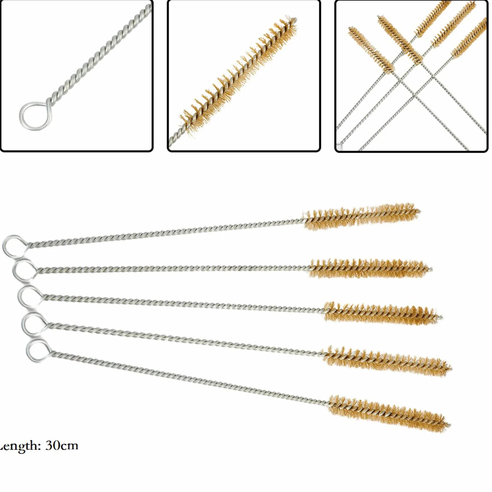 Zestaw 6 mosiężnych szczotek do czyszczenia rur rurowych, mosiężne szczotki rurowe z długim uchwytem 8 mm/10 mm/12 mm/15 mm/20 mm/25 mm szczotka do czyszczenia rur cylindrowych bojlera