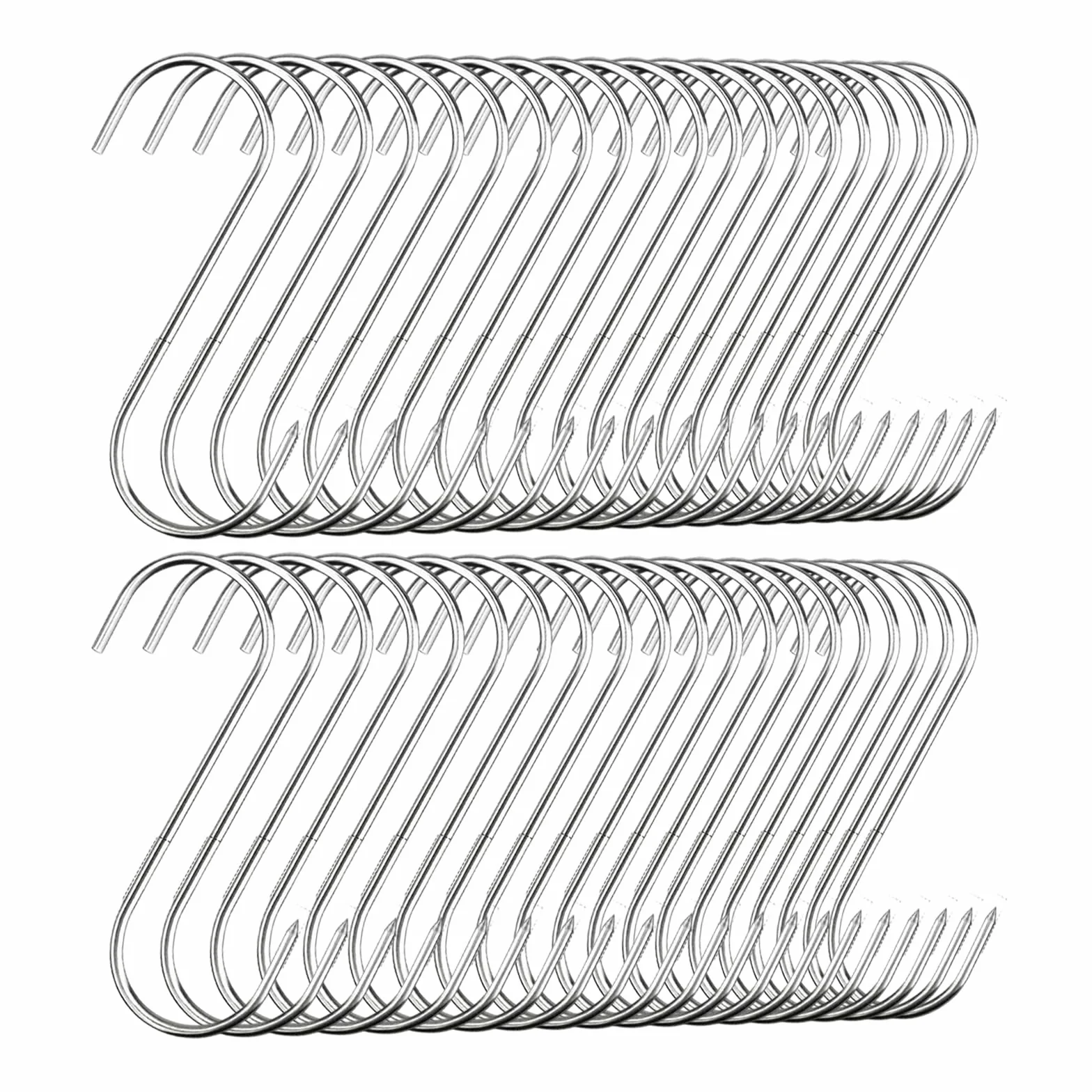 40 sztuk haczyków do mięsa ze stali nierdzewnej, 120 mm, haki wędzarnicze w kształcie litery S, haczyki do mięsa, stal nierdzewna, metalowe haki do łazienki, salonu, ogrodu, jadalni, wędzenia, obróbki