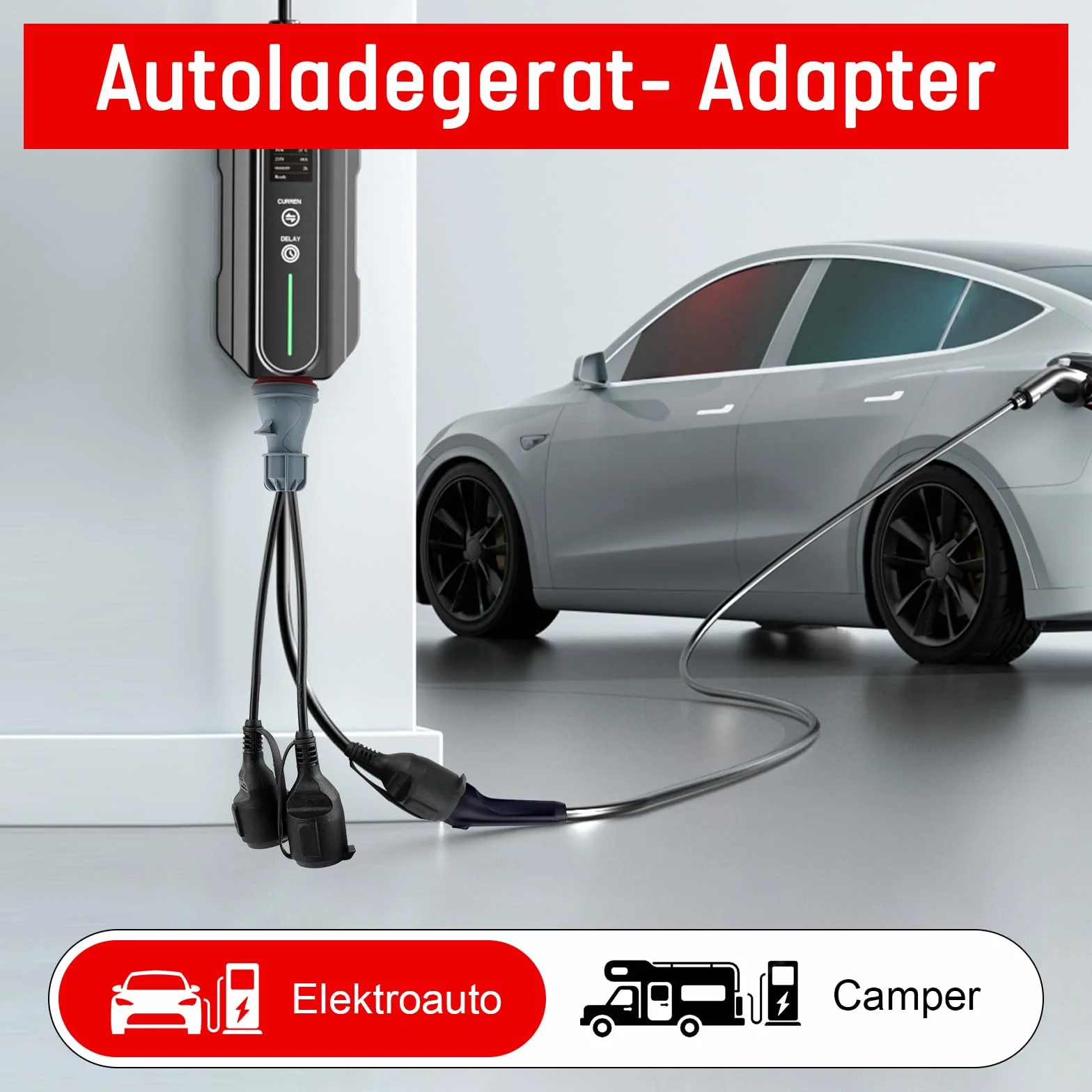CEE Adapter rozdzielacz prądu 400 V, 16 A, wtyczka na 3 x 230 V, przedłużacz, kabel przedłużający, kempingowy przewód adaptera CEE z pokrywą na zawiasach i wtyczką z zestykiem ochronnym
