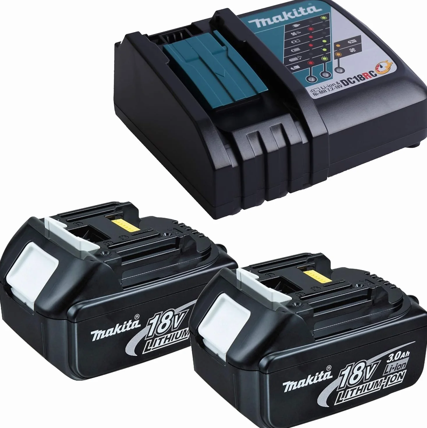 2 x akumulator Makita BL1830B 197599-5 18,0 V 3 Ah + 1 x ładowarka Makita DC18RC 195584-2